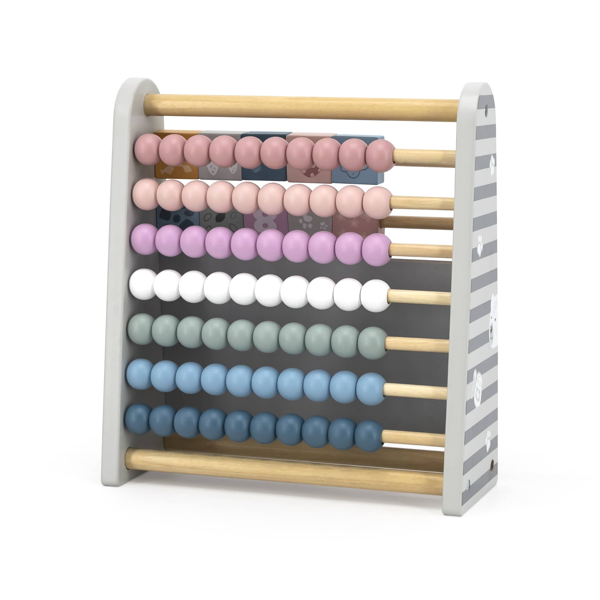 عداد رياضيات خشبي 3 في 1 من Polar Bear للأطفال مع سبورة ومكعبات أرقام، لعبة تعليمية للتعلم المبكر، للأعمار من 3 سنوات فما فوق