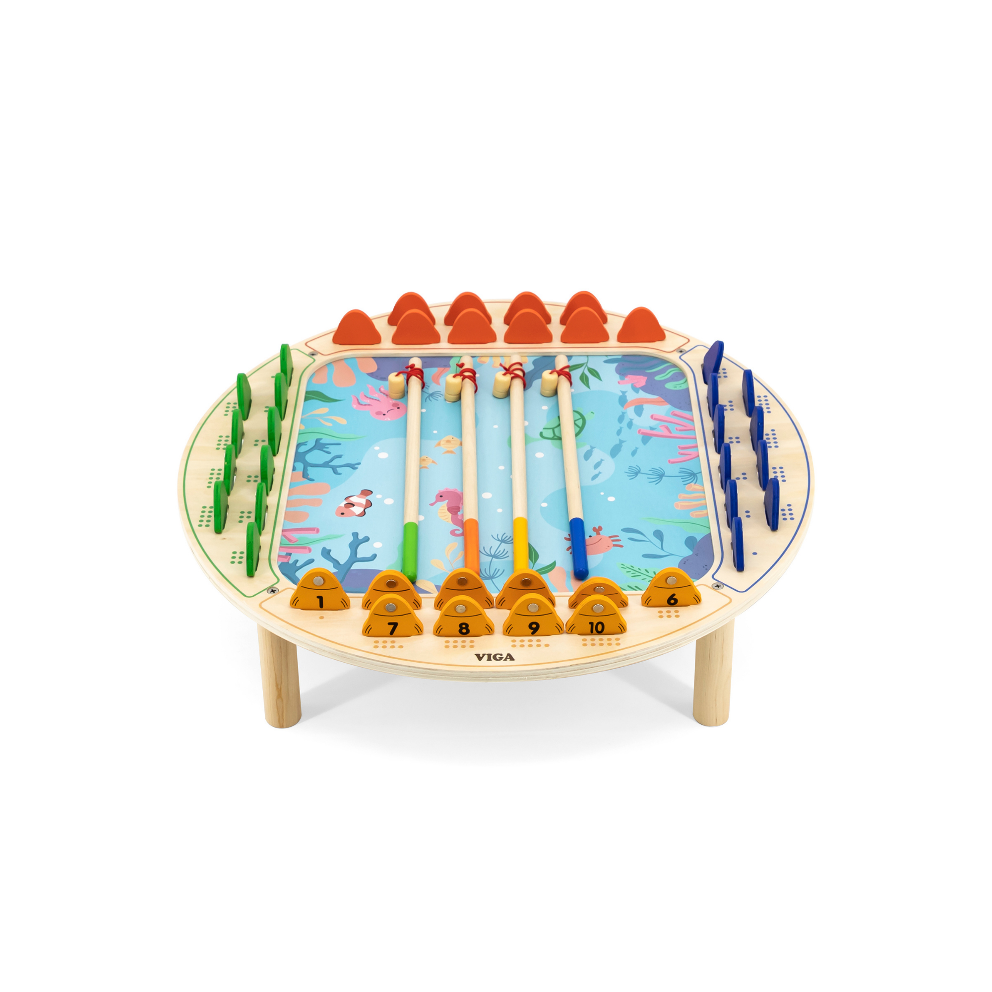 Viga Magnetic Wooden Fishing Game, Montessori Educational Toy, Develops Hand-Eye Coordination, Number Recognition & Motor Skills, Eco-Friendly & Non-Toxic, for Boys & Girls Ages 2+