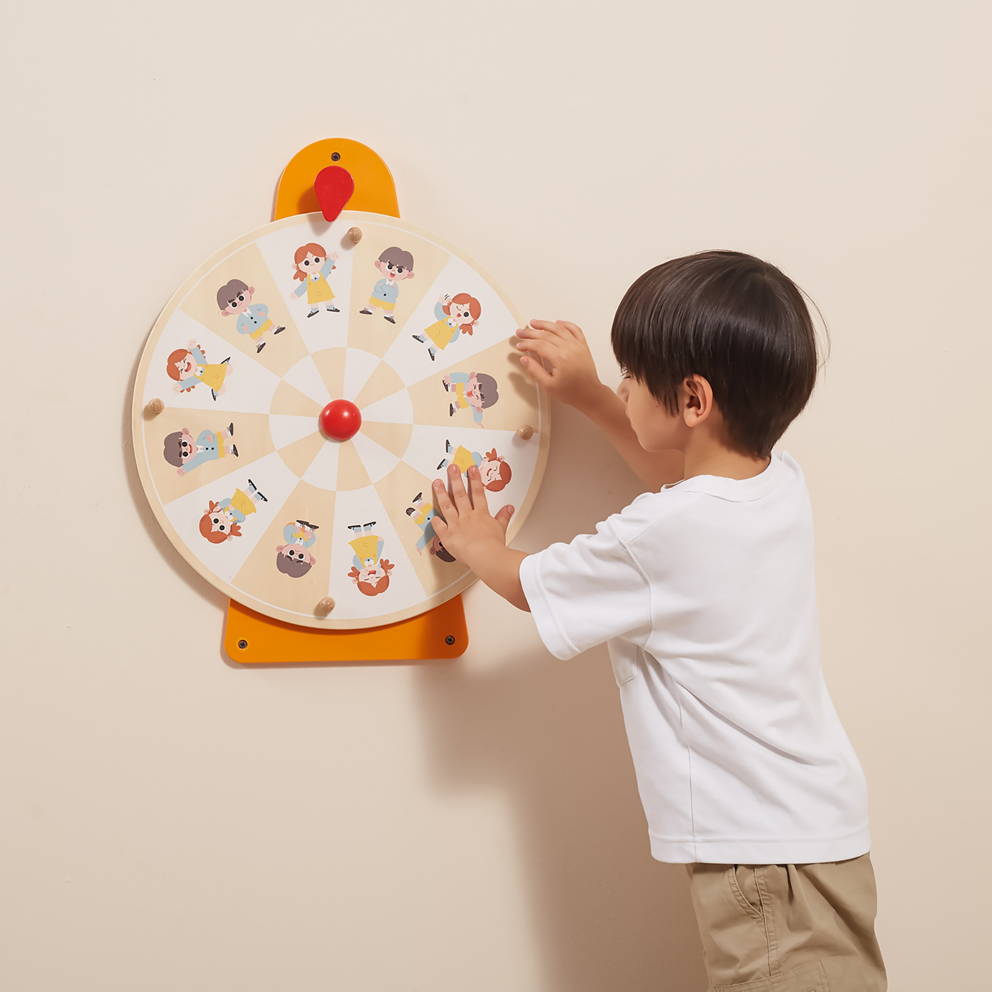 VIGA Wooden Wall Toy – Emotion & Movement Turntable, Montessori Educational Activity Board, Builds Emotional Intelligence, Focus & Motor Skills, Eco-Friendly & Non-Toxic, for Boys & Girls Ages 18M+