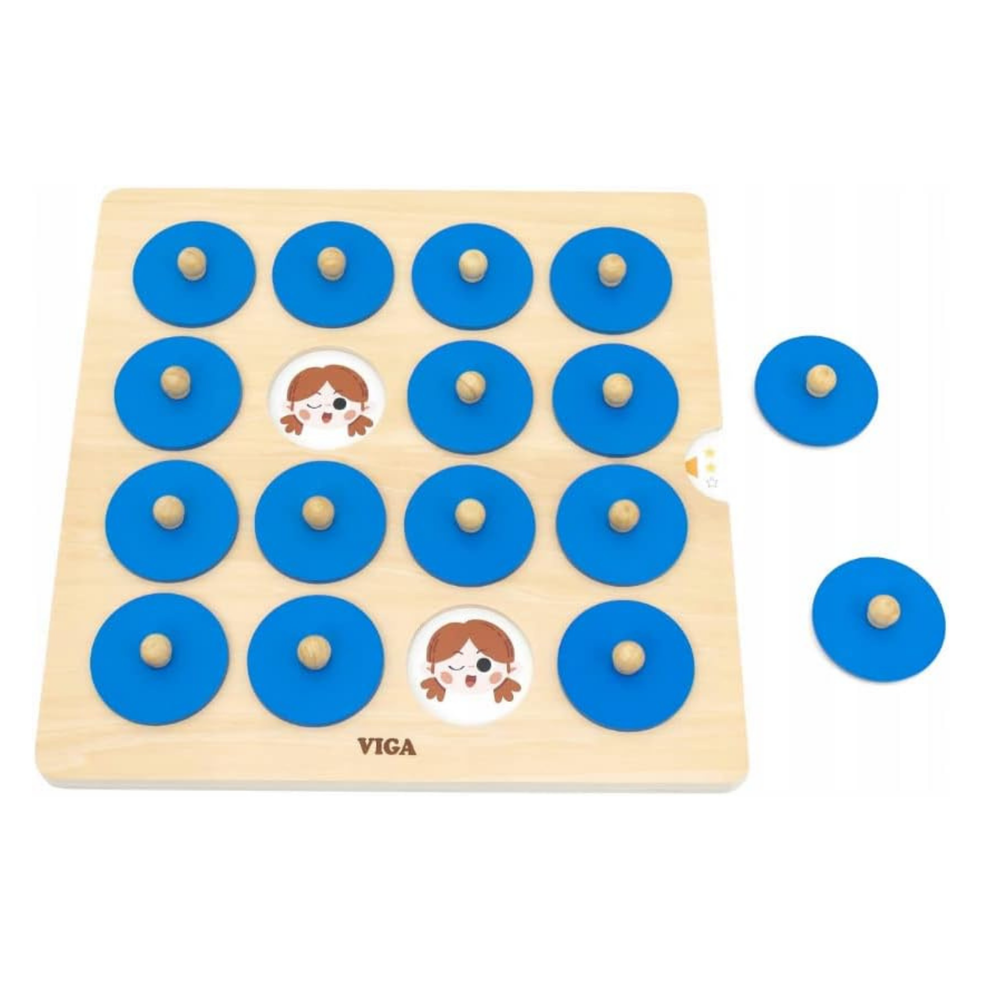 Viga Wooden Memory Game, Montessori Matching Toy with 5 Double-Sided Cards, Develops Memory, Concentration & Motor Skills, Eco-Friendly & Non-Toxic Educational Toy, for Kids Ages 3+