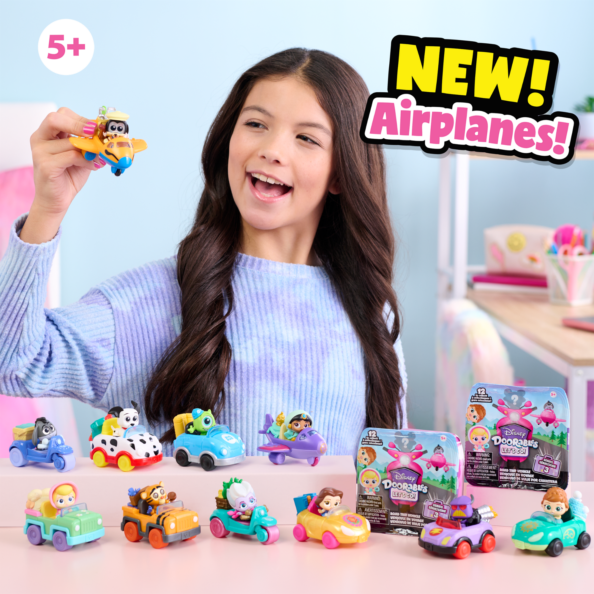 Disney Doorables Let's Go Series 3 "Road Trip Vehicles" Collectible Mini Action Figures, 1.5 Inch (3.8 cm) Toy Figurines & Vehicle Playset, Officially Licensed Kids Toy for Ages 5 & Up by Just Play