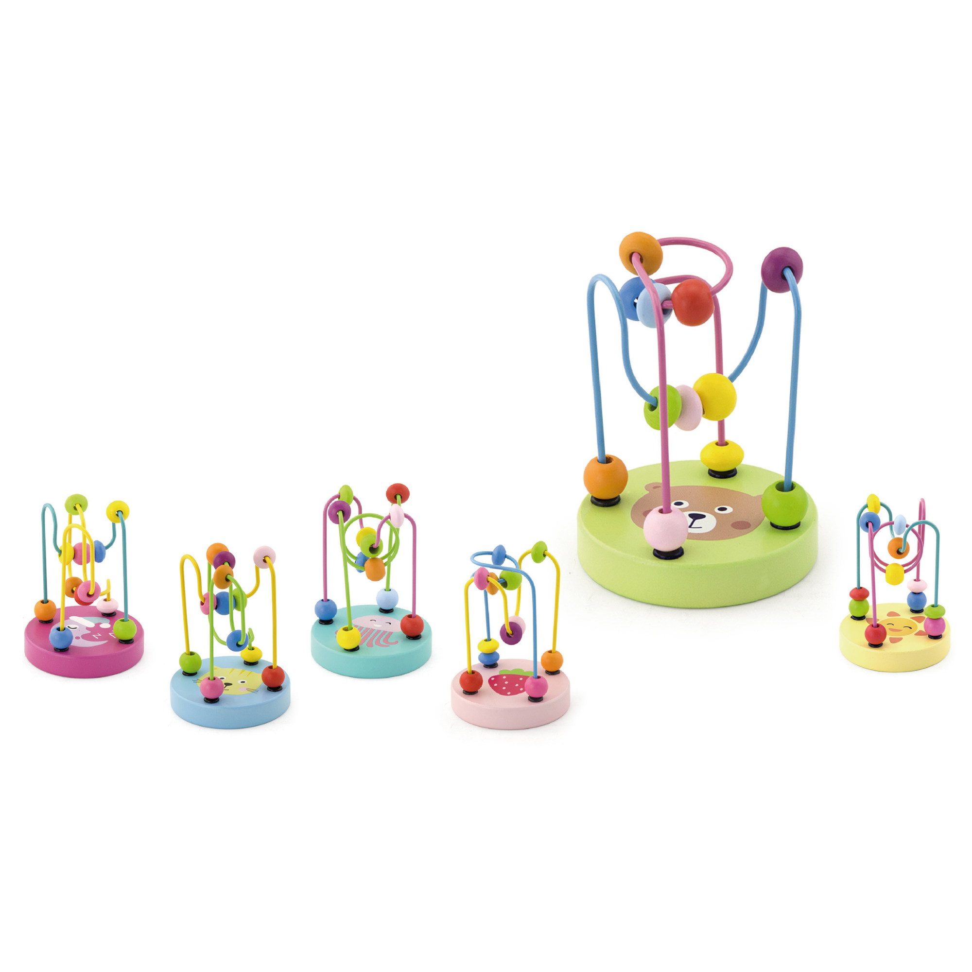 Viga Mini Bead Maze, Montessori Wooden Fine Motor Toy, Colorful Wires & Beads for Sensory Play, Boosts Coordination & Focus, Eco-Friendly & Non-Toxic Educational Toy, for Boys & Girls 1Y+