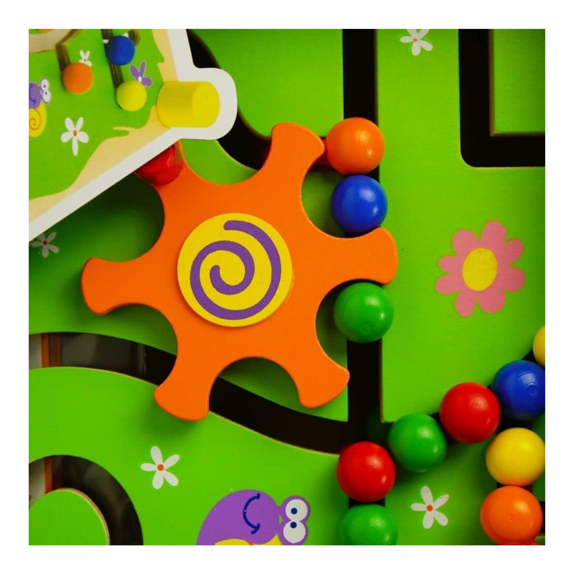 VIGA Wooden Track & Trace Game – Montessori-Inspired Bead Maze with Pattern Cards , Develops Hand-Eye Coordination, Spatial Awareness & Imagination , Eco-Friendly, Non-Toxic Paints , Ages 2+