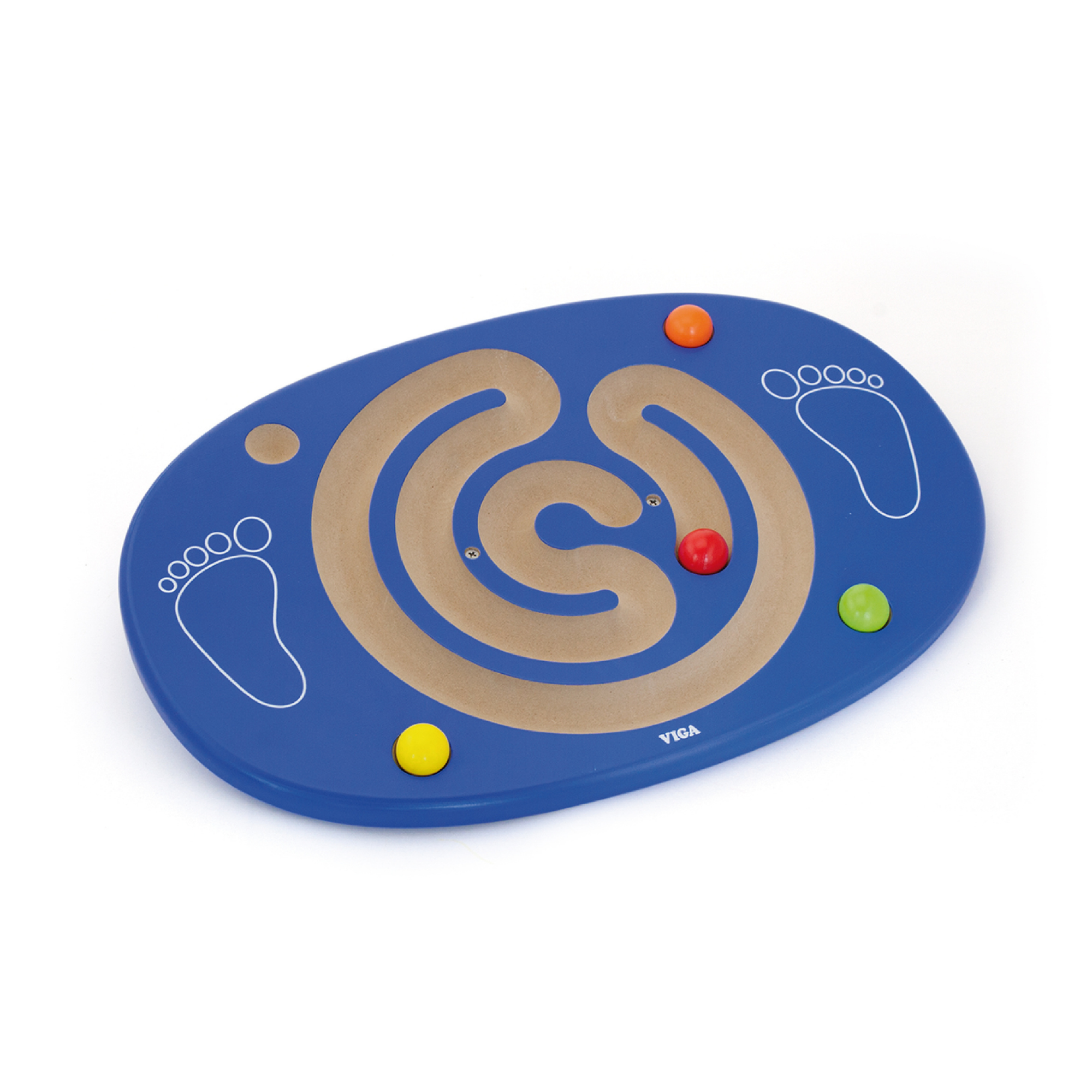 Viga Wooden Trace & Balance, Montessori Balance Board with 4 Wooden Balls, Motor Skills & Coordination Development Toy, Eco-Friendly Activity for Kids, Non-Toxic Educational Toy for Ages 4+