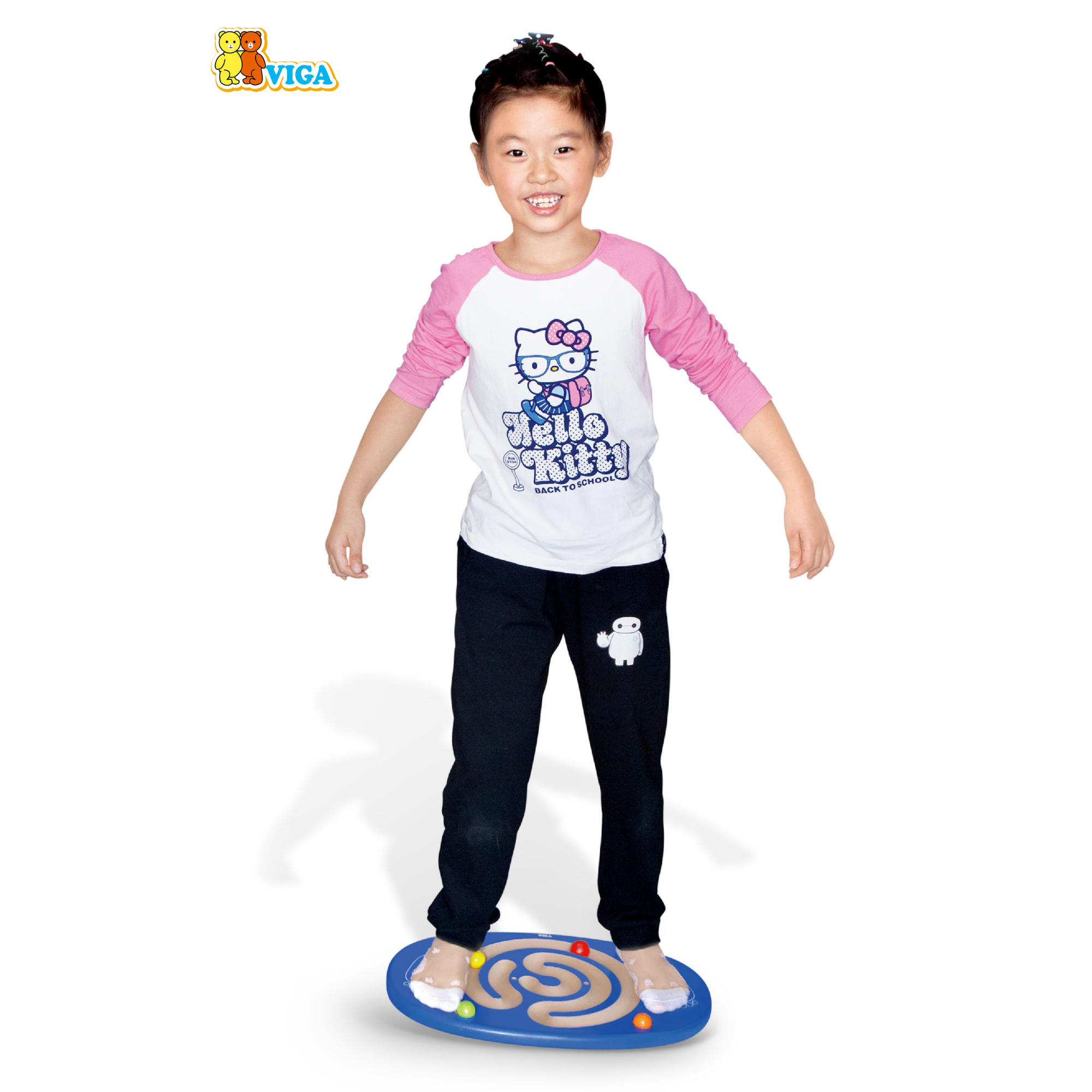 Viga Wooden Trace & Balance, Montessori Balance Board with 4 Wooden Balls, Motor Skills & Coordination Development Toy, Eco-Friendly Activity for Kids, Non-Toxic Educational Toy for Ages 4+