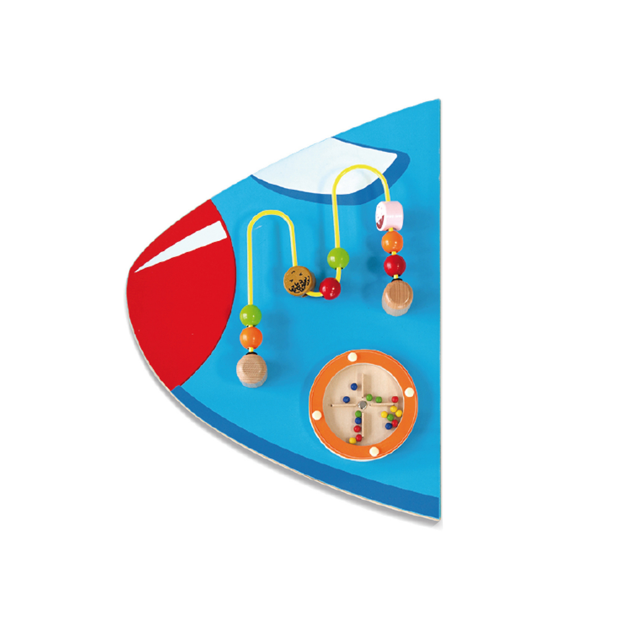 VIGA Wooden Wall Toy Airplane, Multi-Functional Montessori Sensory Activity Panel, 5-in-1 Interactive Wall-Mounted Toy for Toddlers, Eco-Friendly & Educational for Home, Schools & Learning Centers