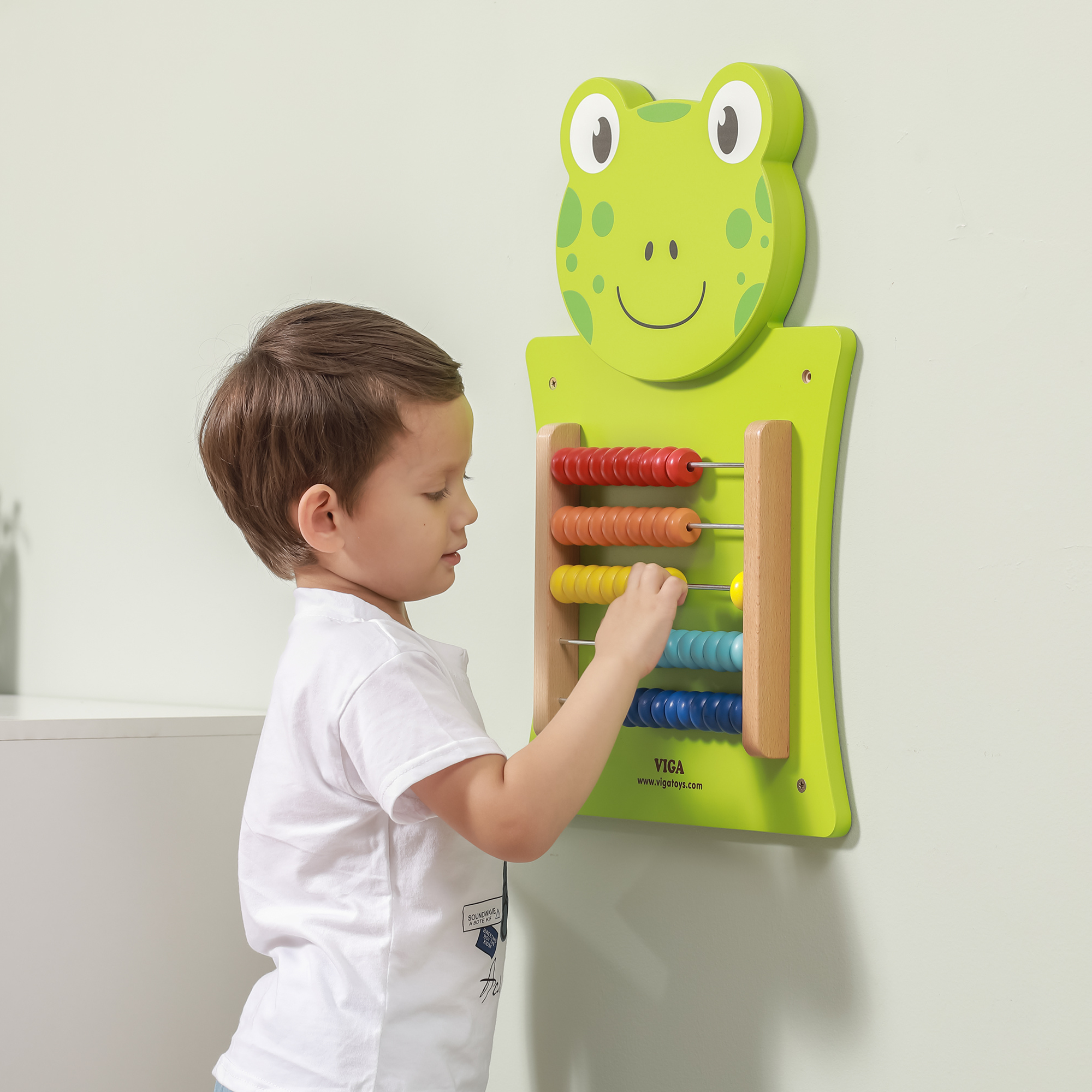 Viga Abacus Activity Panel, Montessori Wooden Wall Toy, Early Math & Counting Learning Tool, Develops Cognitive & Fine Motor Skills, Eco-Friendly Educational Toy, for Boys & Girls 18M+
