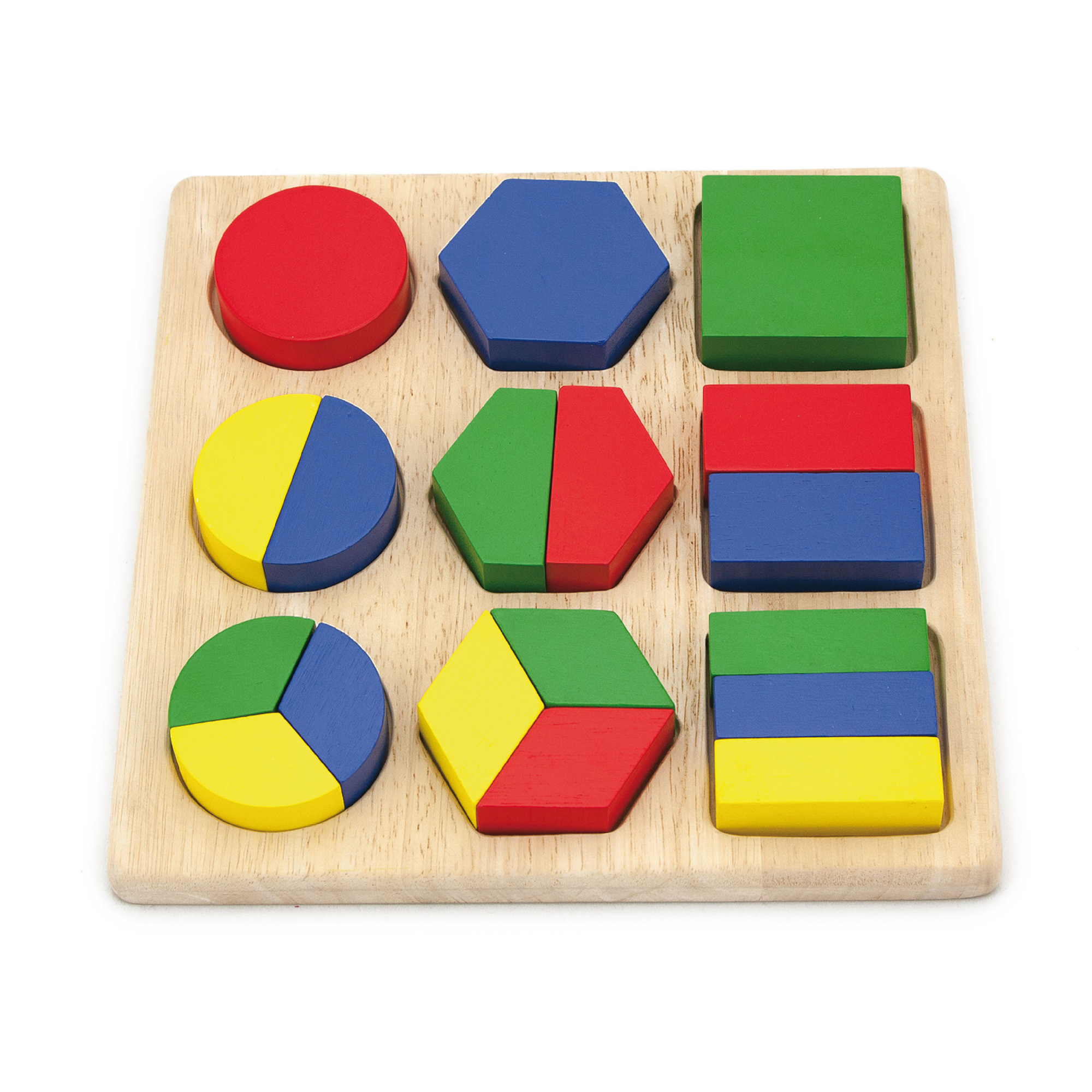 Viga Shapes, 18 Piece Geometric Block Puzzle, Montessori Wooden Toy, Develops Sensory, Cognitive & Fine Motor Skills, Non-Toxic & Eco-friendly Kids Educational Toy, Suitable for Children Aged 12M+