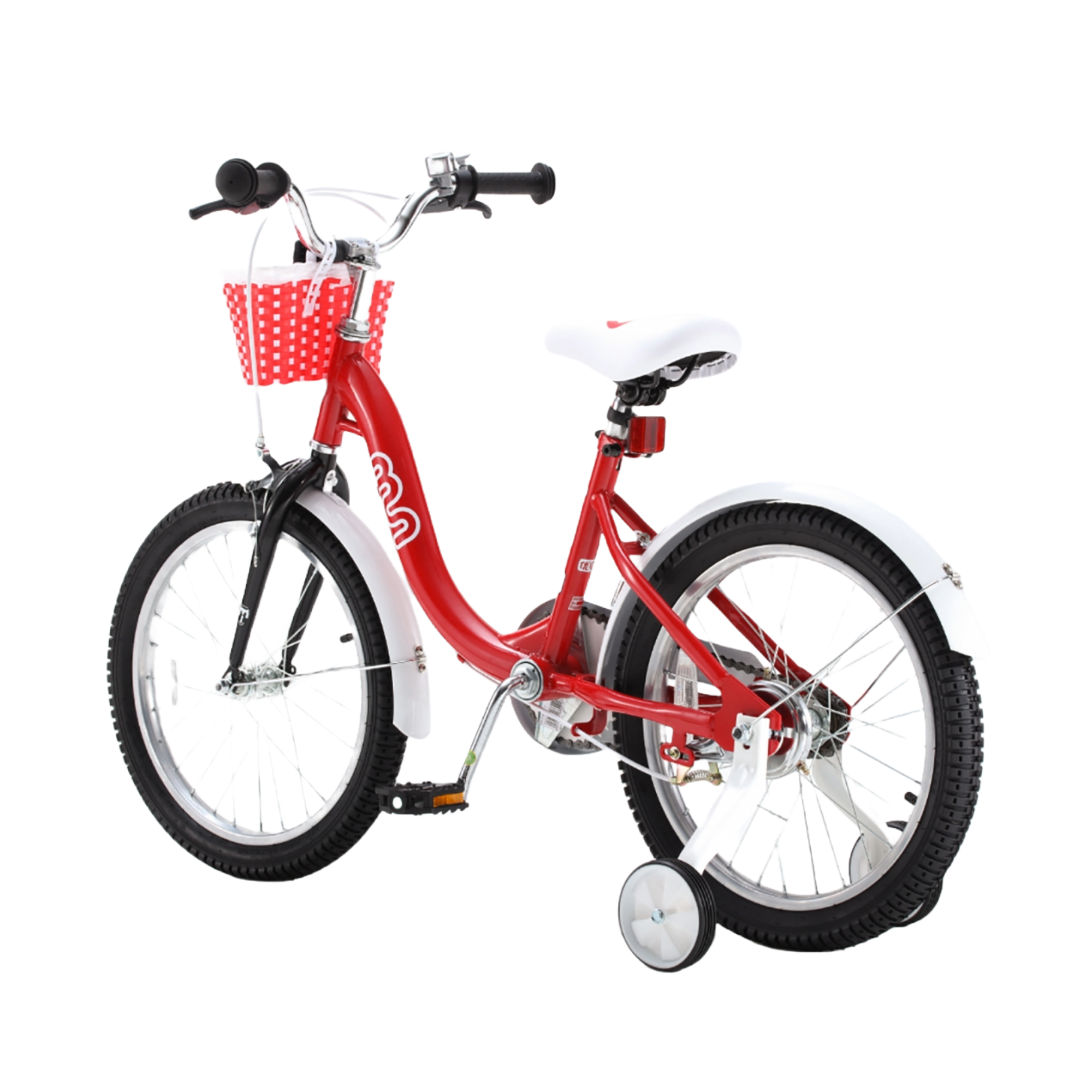 Chipmunk MM 16 Inch Bicycle with Lightweight Steel Frame, Basket, Adjustable Seat and Handle, Front + Rear Brakes, 85% Pre-Assembled Kid's Bikes with Training Wheels for Children 4-7 Years Old, Red