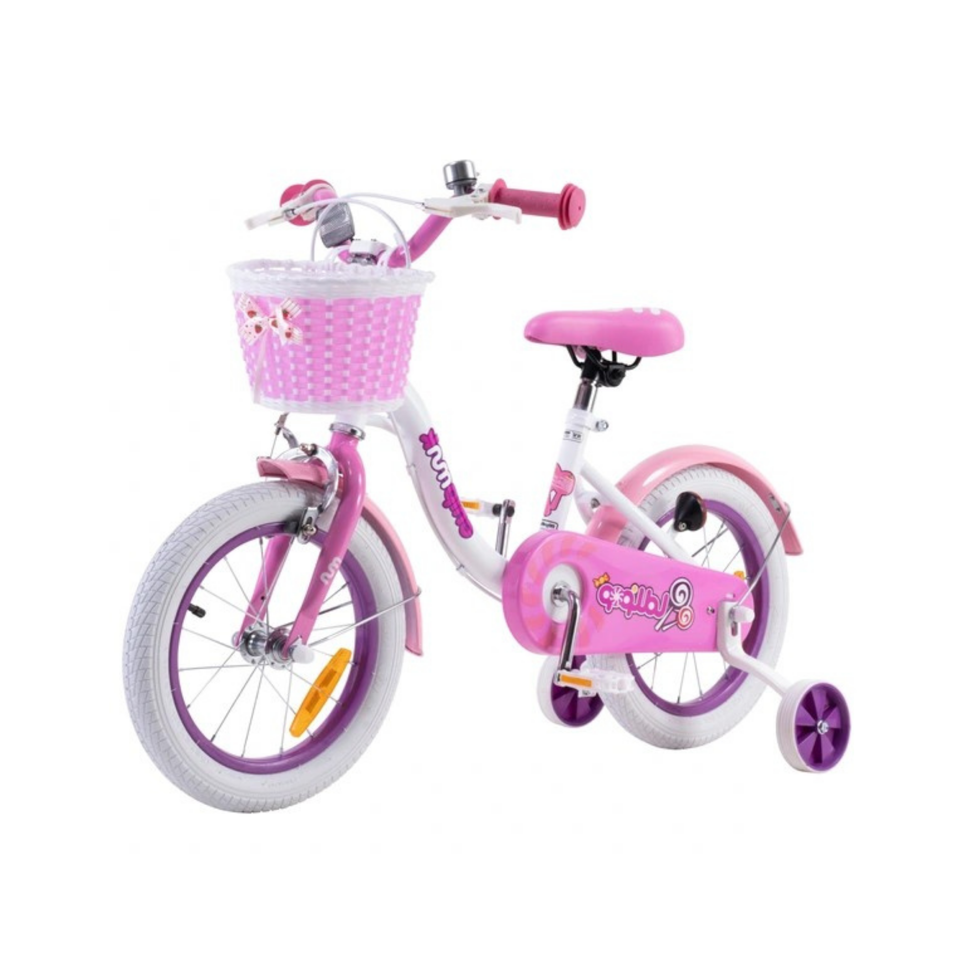 Chipmunk MM 12 Inch Bicycle with Lightweight Steel Frame, Basket, Adjustable Seat and Handle, Front + Rear Brakes, 85% Pre-Assembled Kid's Bikes with Training Wheels for Children 2-5 Years Old, White