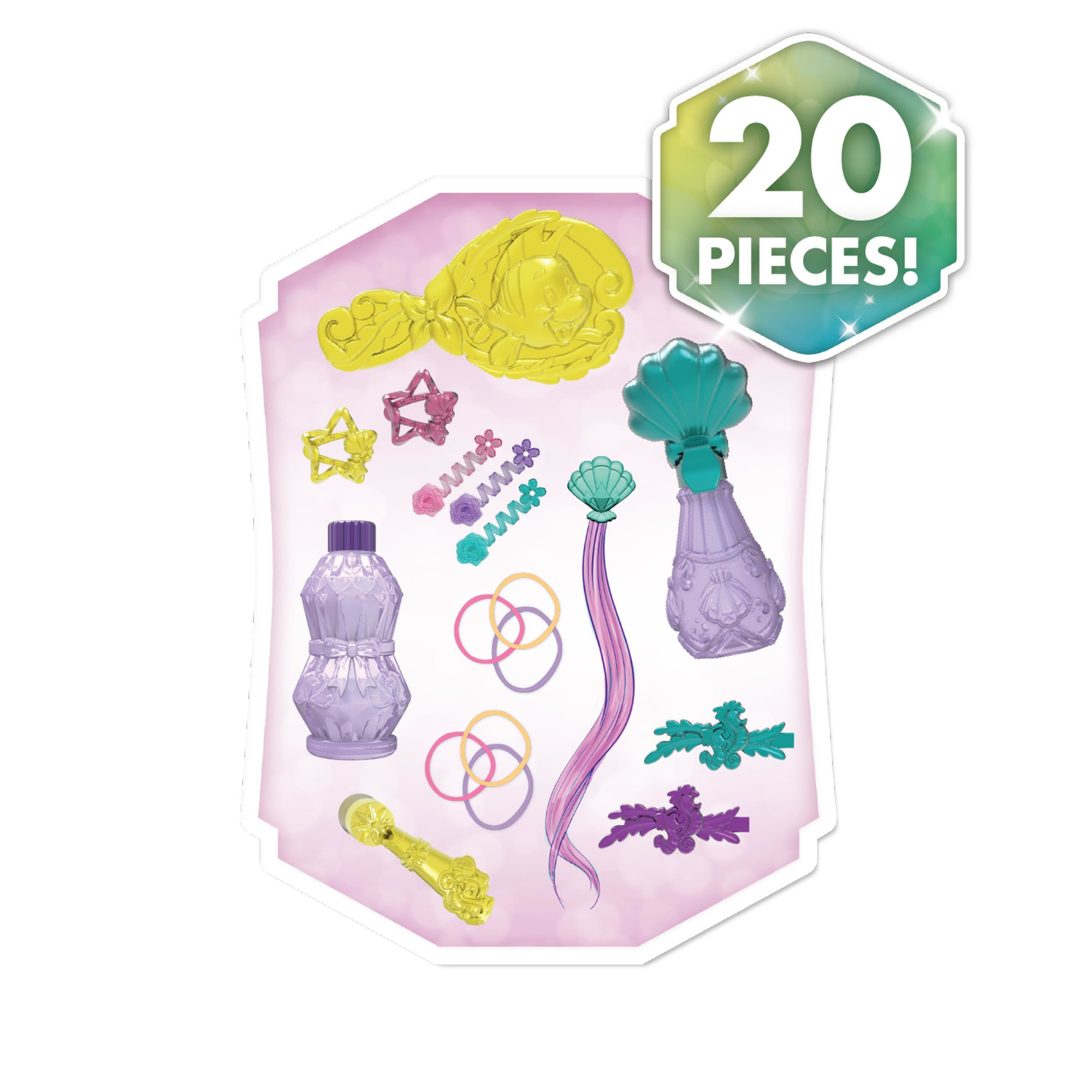 Disney Princess 20 Piece The Little Mermaid Styling Head with Accessories Featuring Ariel, 8" Inch Red Hair Pretend Play Set, Officially Licensed Kids Role Play Toy for Ages 3 & Up by Just Play