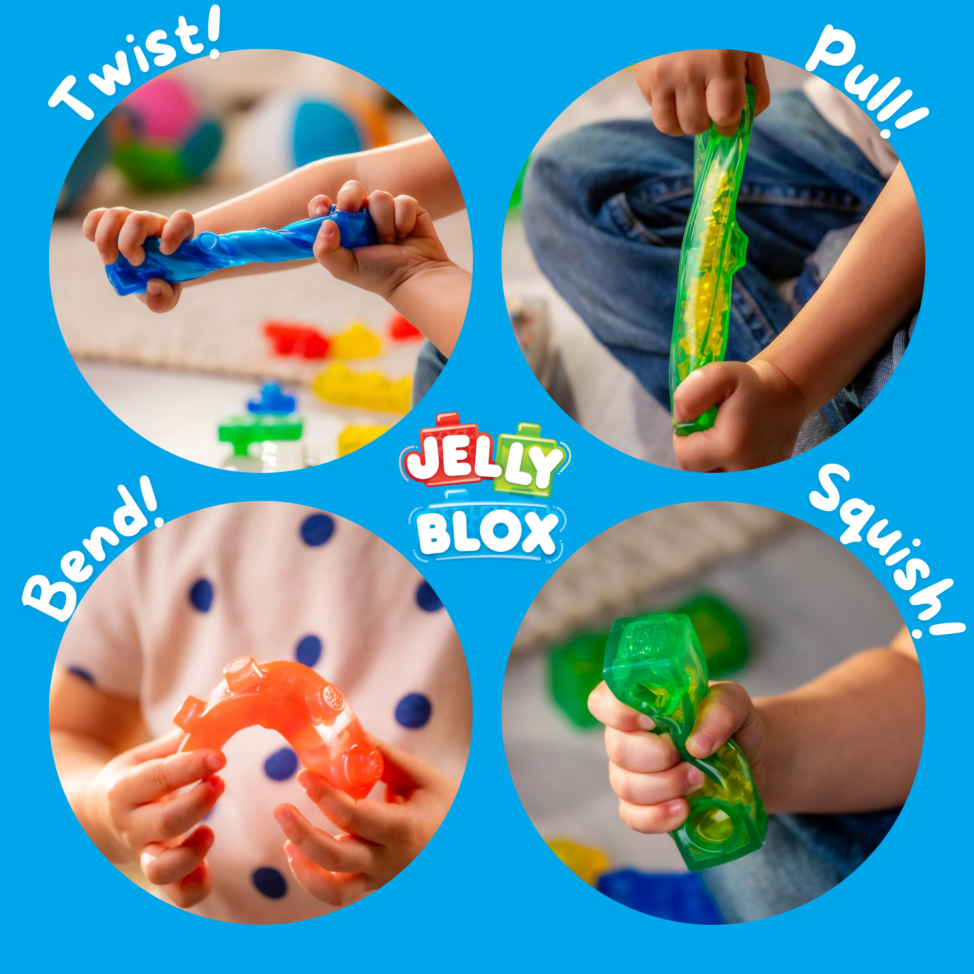 مجموعة Goliath Jelly Blox الإبداعية، تتضمن 20 مكعبًا، مكعبات بناء للأطفال الصغار ومرحلة ما قبل المدرسة يمكن للأطفال الضغط عليها وتمديدها وسحقها، تم اختبارها بأمان وخالية من الحكة، لعبة حسية لمسية للأعمار من سنتين فما فوق