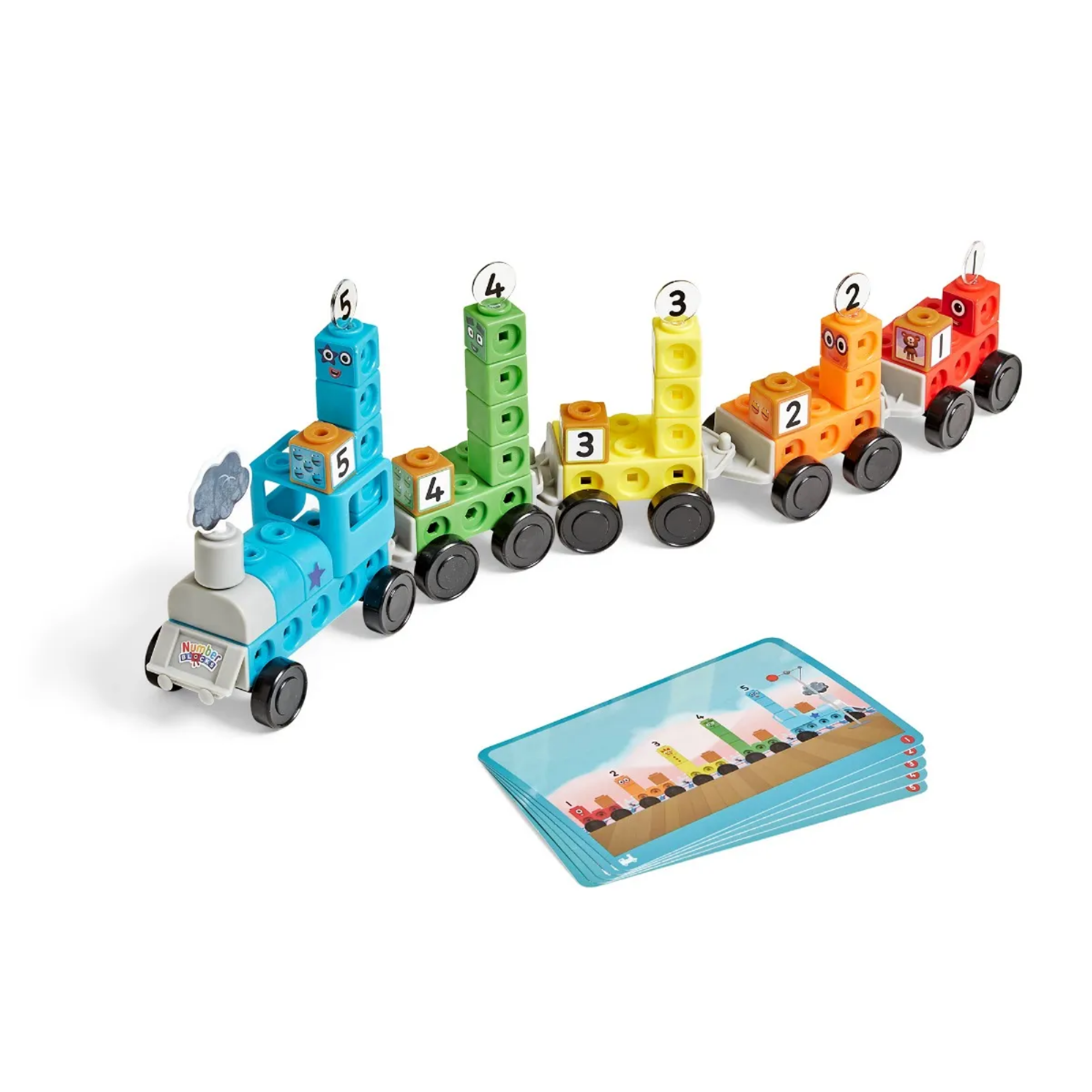 مجموعة أنشطة قطار الأرقام السريع من MathLink Cubes Numberblocks من Learning Resources، لعبة قطار الأرقام القابلة للبناء مع أنشطة الرياضيات، للأعمار من 3 سنوات فما فوق