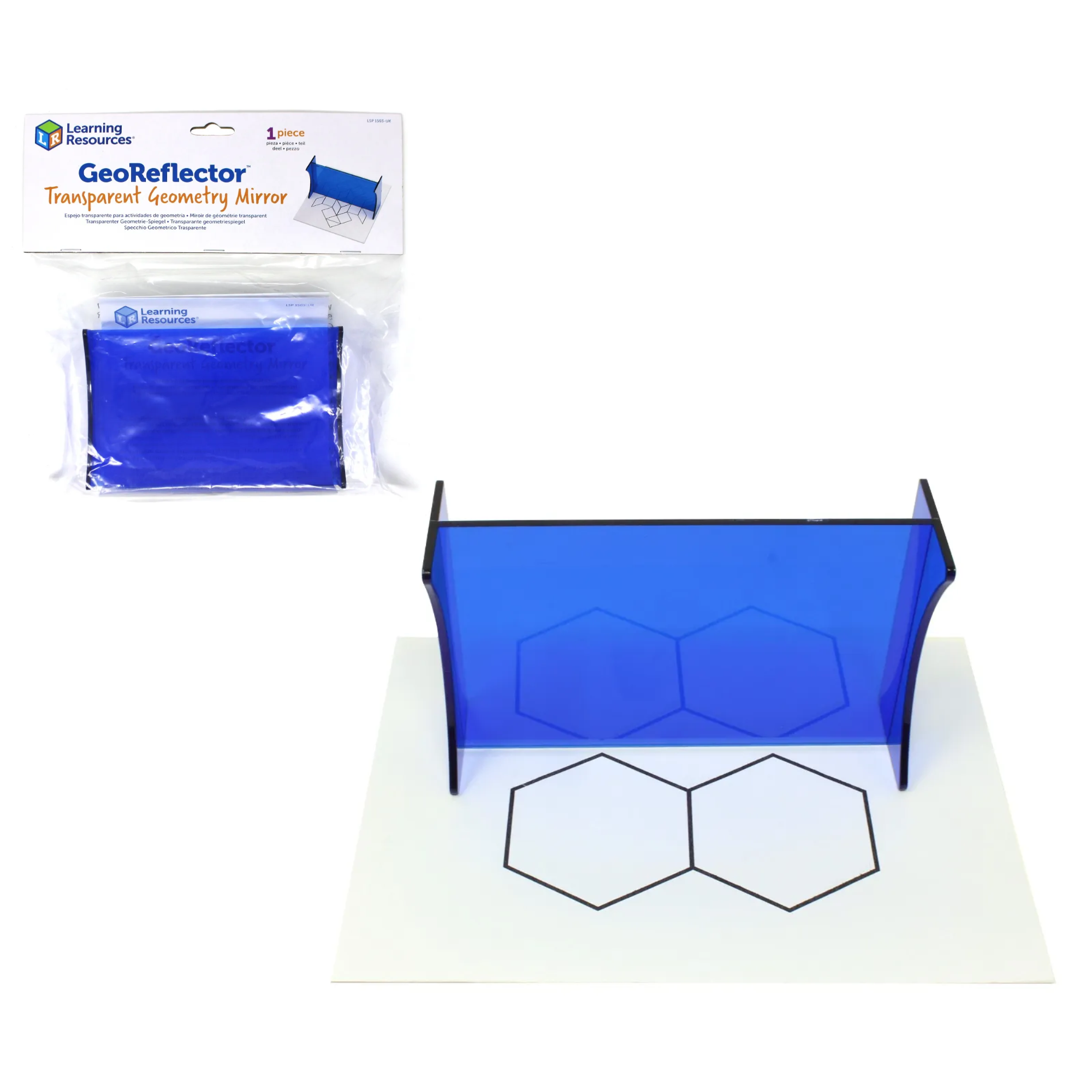 موارد التعلم: مرآة GeoReflector، أداة هندسية عملية، للأعمار من 6 سنوات فما فوق، استكشف التناظر والانعكاسات