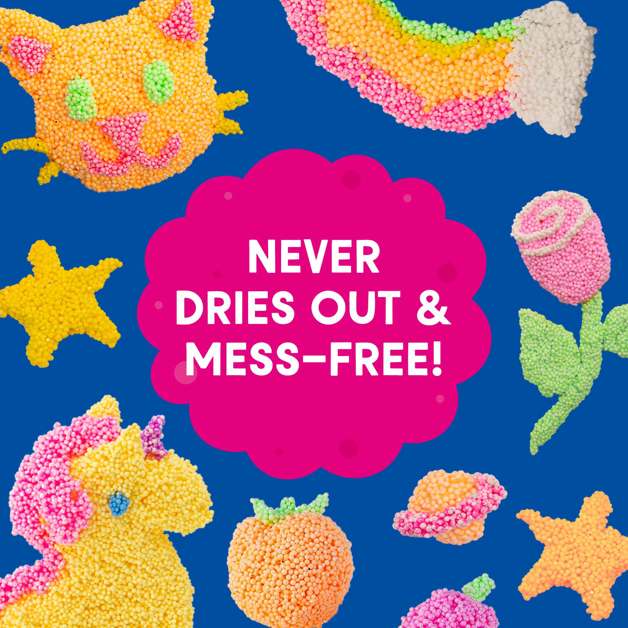 مجموعة بلاي فوم سباركل من ليرنينج ريسورسز، 4 قطع، رغوة لعب حسية غير سامة، لا تسبب الفوضى، لا تجف أبدًا، لتنمية المهارات الحركية الدقيقة للأطفال