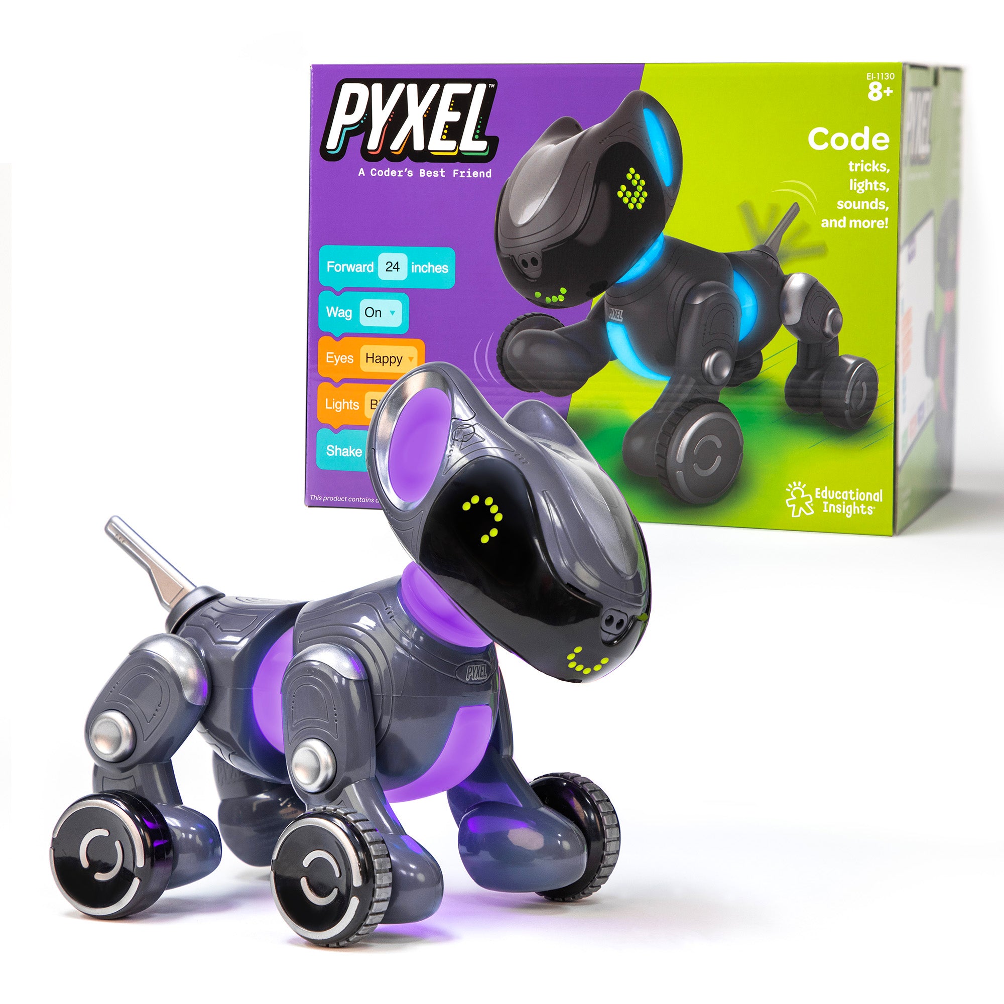 Learning Resources PYXEL: A Coder’s Best Friend, Interactive Coding Pet Robot with Blockly & Python, Ages 8+