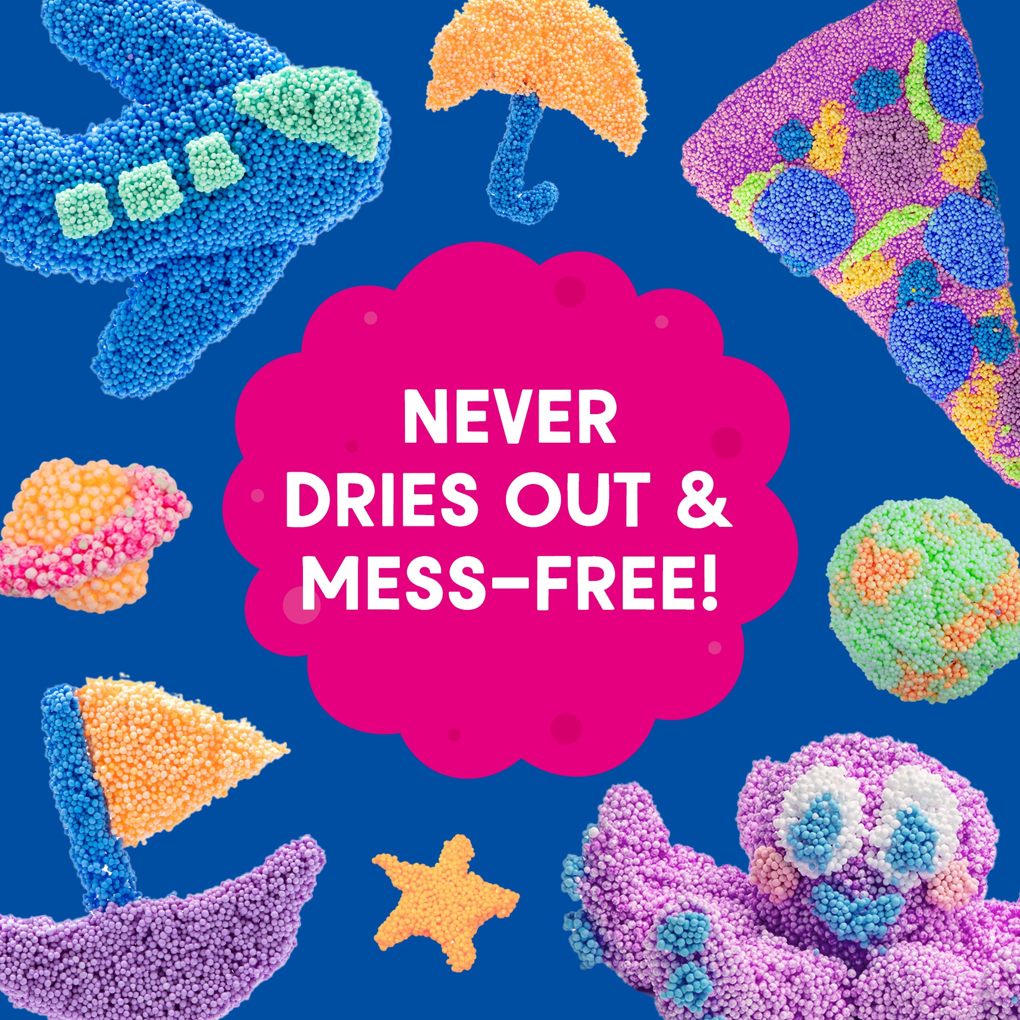 مجموعة بلاي فوم الأصلية من ليرنينج ريسورسز، عبوة من 4 قطع، رغوة لعب حسية خالية من الفوضى، لا تجف أبدًا، لتنمية المهارات الحركية الدقيقة للأطفال