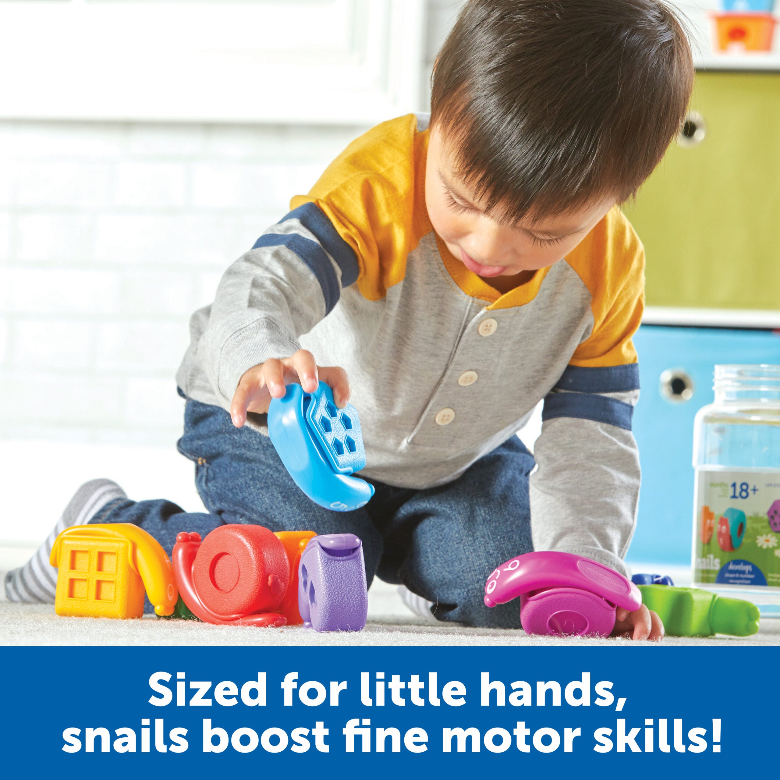Learning Resources Snap-n-Learn Shape Snails, 20 Piece Toddler Educational Toy Set, Teaches Shapes, Numbers and Colours, Ages 18 Months+