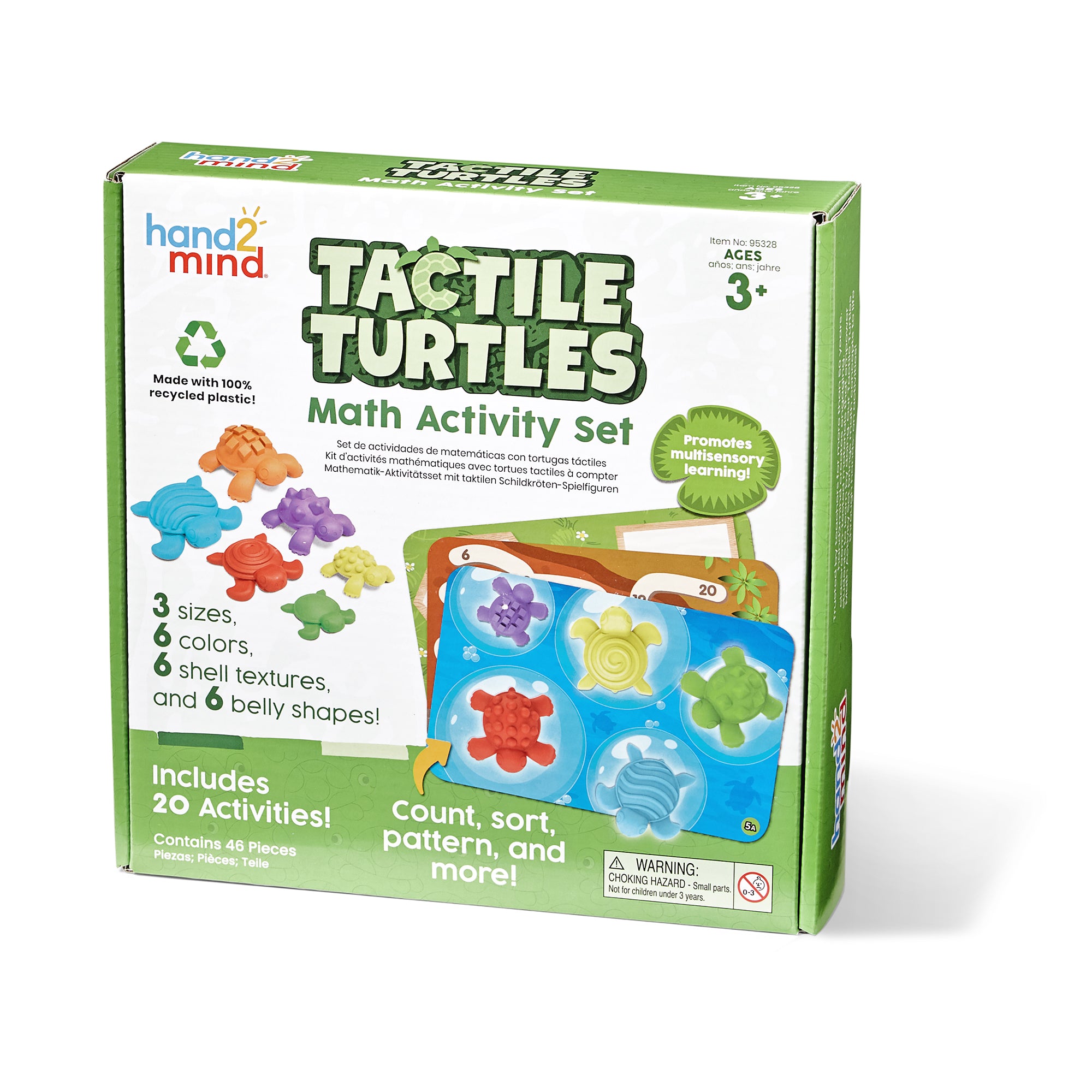 Learning Resources Tactile Turtles Math Activity Set, 36 Colourful Counters with Textures and Sizes, Early Maths and Sorting Toy for Ages 3 Plus, 46 Piece Set