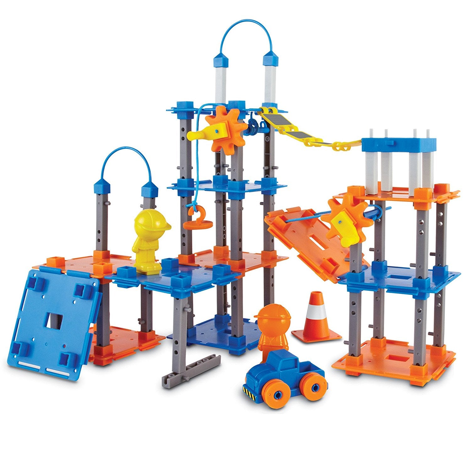 Learning Resources City Engineering & Design Building Set, Hands-On STEM & STEAM Construction Kit for Kids, Encourages Early Engineering & Creative Problem-Solving, 100 Pieces & 10 Activity Cards, Ages 5+