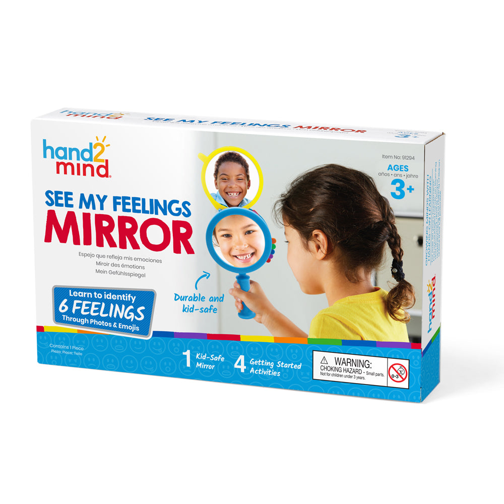 Learning Resources See My Feelings Mirror, Emotional Awareness Tool for Kids with Real Emotion Slides, Ages 3+