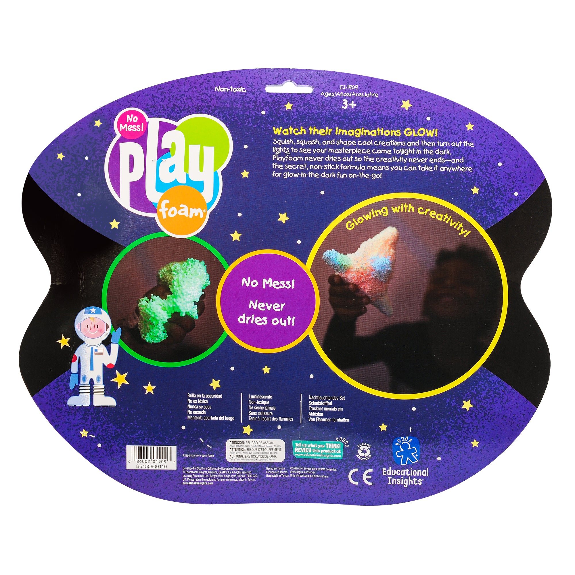 Learning Resources Playfoam Glow-in-the-Dark 8-Pack, Mess-Free Sensory Play Foam, Never Dries Out, Glows in the Dark for Creative Fun