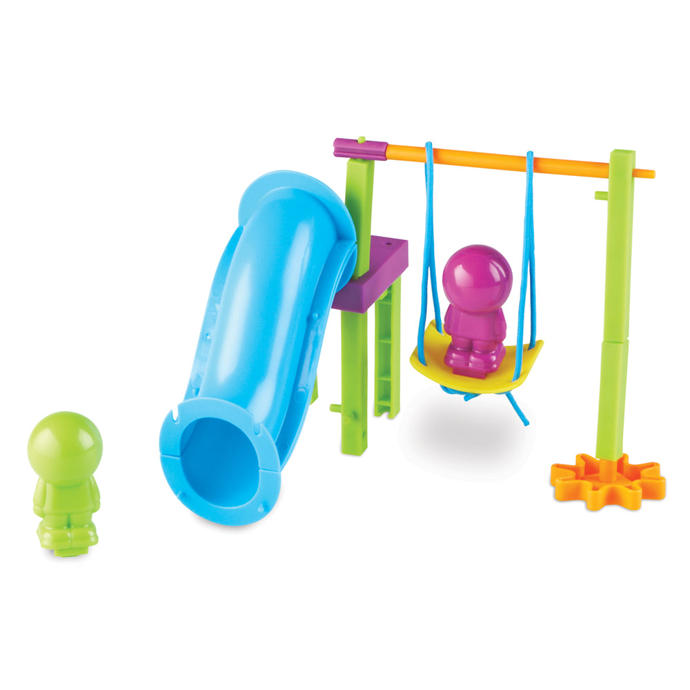 Learning Resources Playground Engineering & Design STEM Set, 104 Pieces, Hands-On STEM Toys for Kids, Includes Challenge Cards and Multilingual Activity Guide, Ages 5+