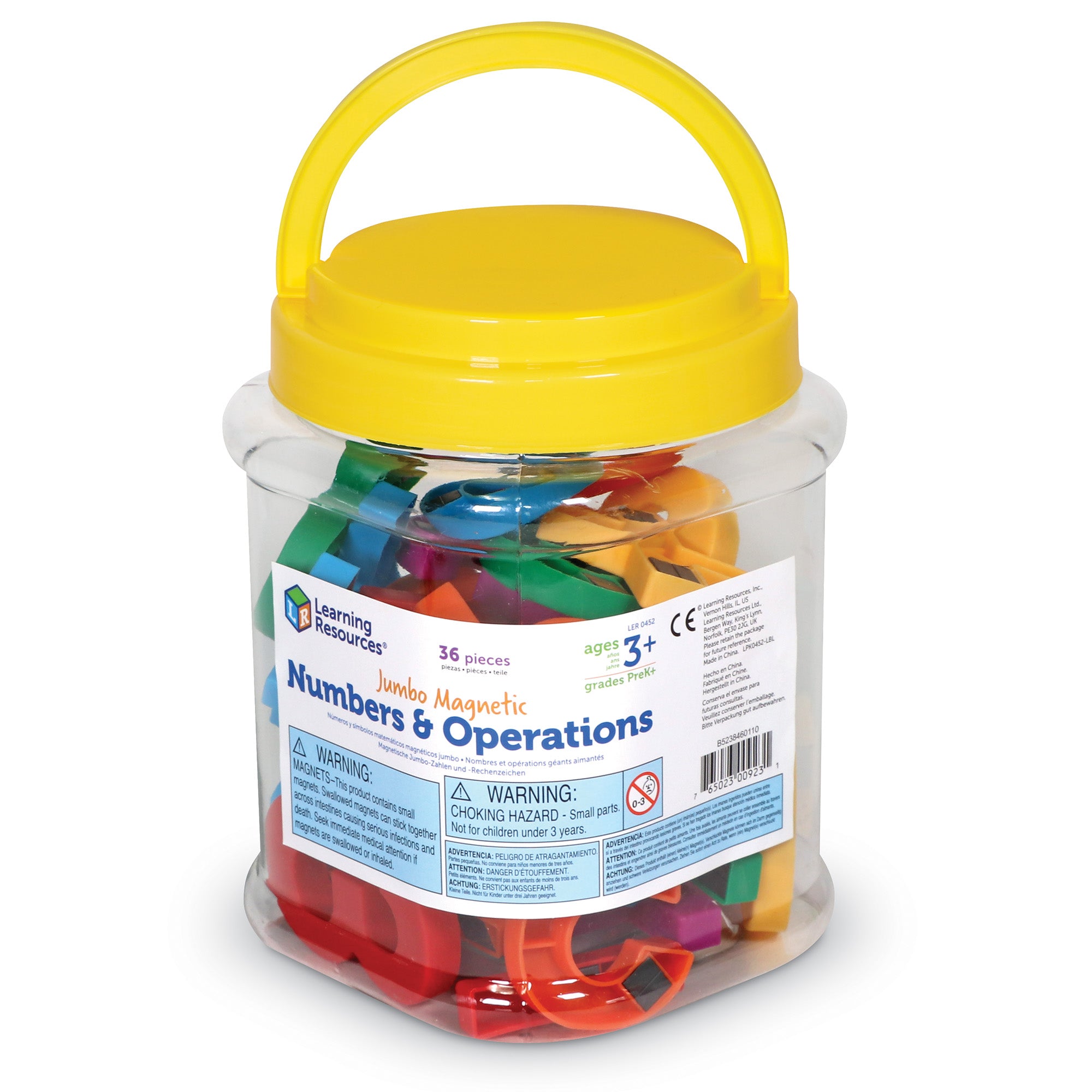 Learning Resources Jumbo Magnetic Numbers & Operations, 36-Piece Set for Early Maths Skills, Large, Easy-to-Handle Number & Symbol Magnets, Ideal for Whiteboards & Fridges, Ages 3+