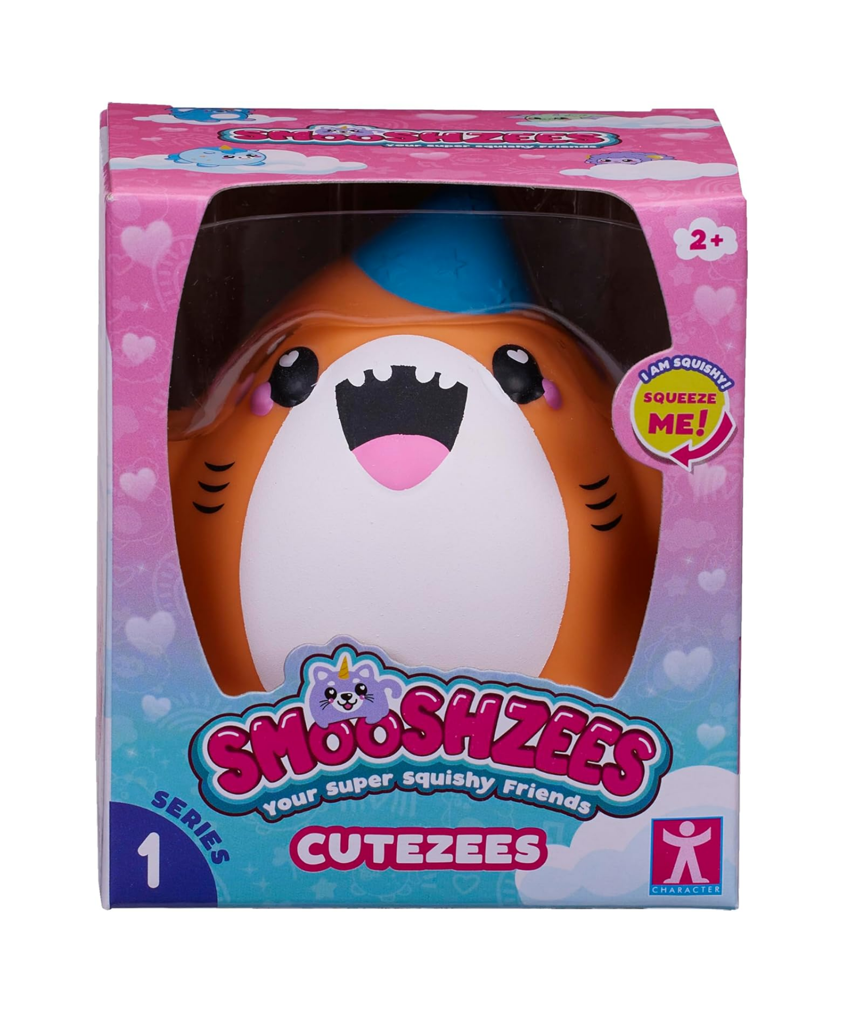 Smooshzees Cutezees Sandi, Orange Shark, Collectable Characters, Supersoft, Cuddly and Squishy!