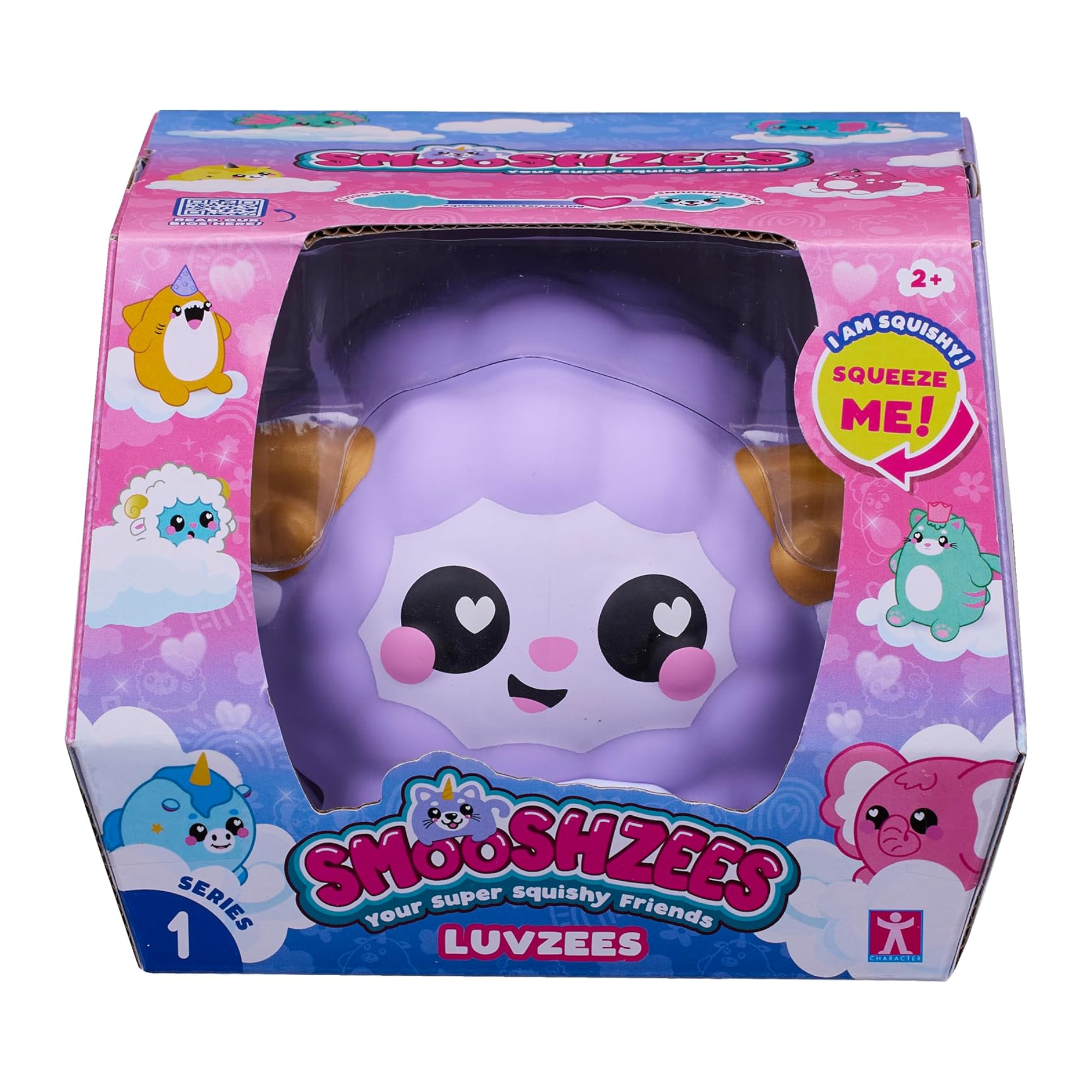 Smooshzees Luvzees, Willow, Purple Sheep, Collectable Characters, Supersoft, Cuddly and Squishy!