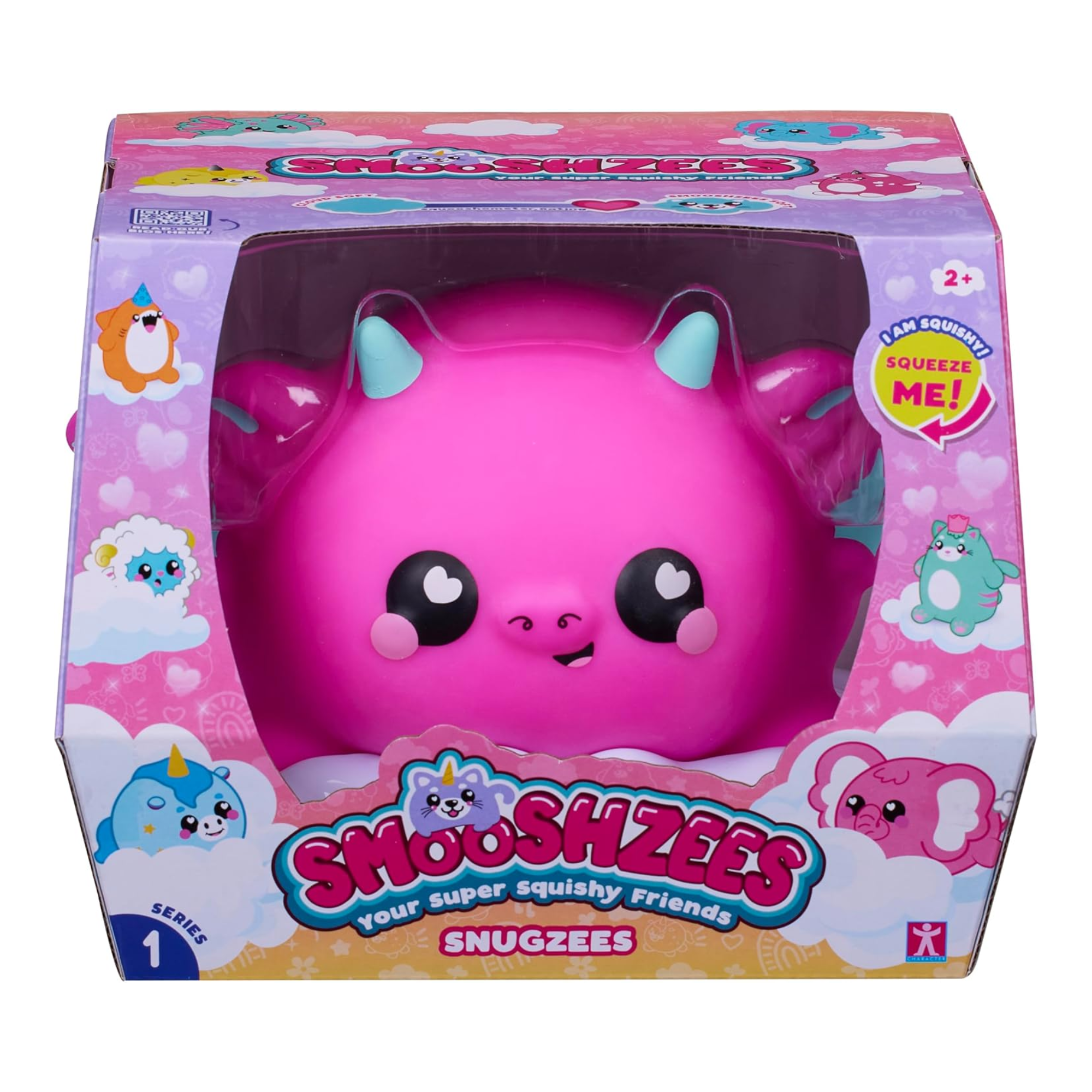 Smooshzees Snugzees, Dinky, Pink Dragon, Collectable Characters, Supersoft, Cuddly and Squishy!