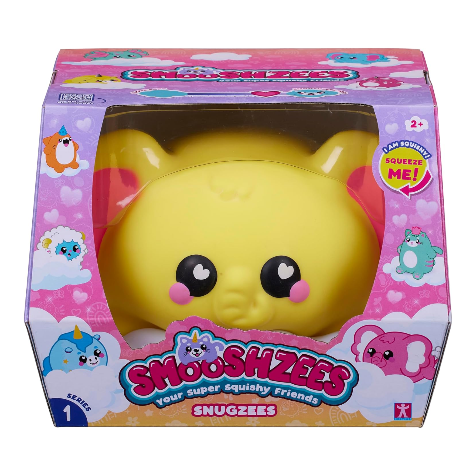 Smooshzees Snugzees, Custard, Yellow Elephant, Collectable Characters, Supersoft, Cuddly and Squishy!