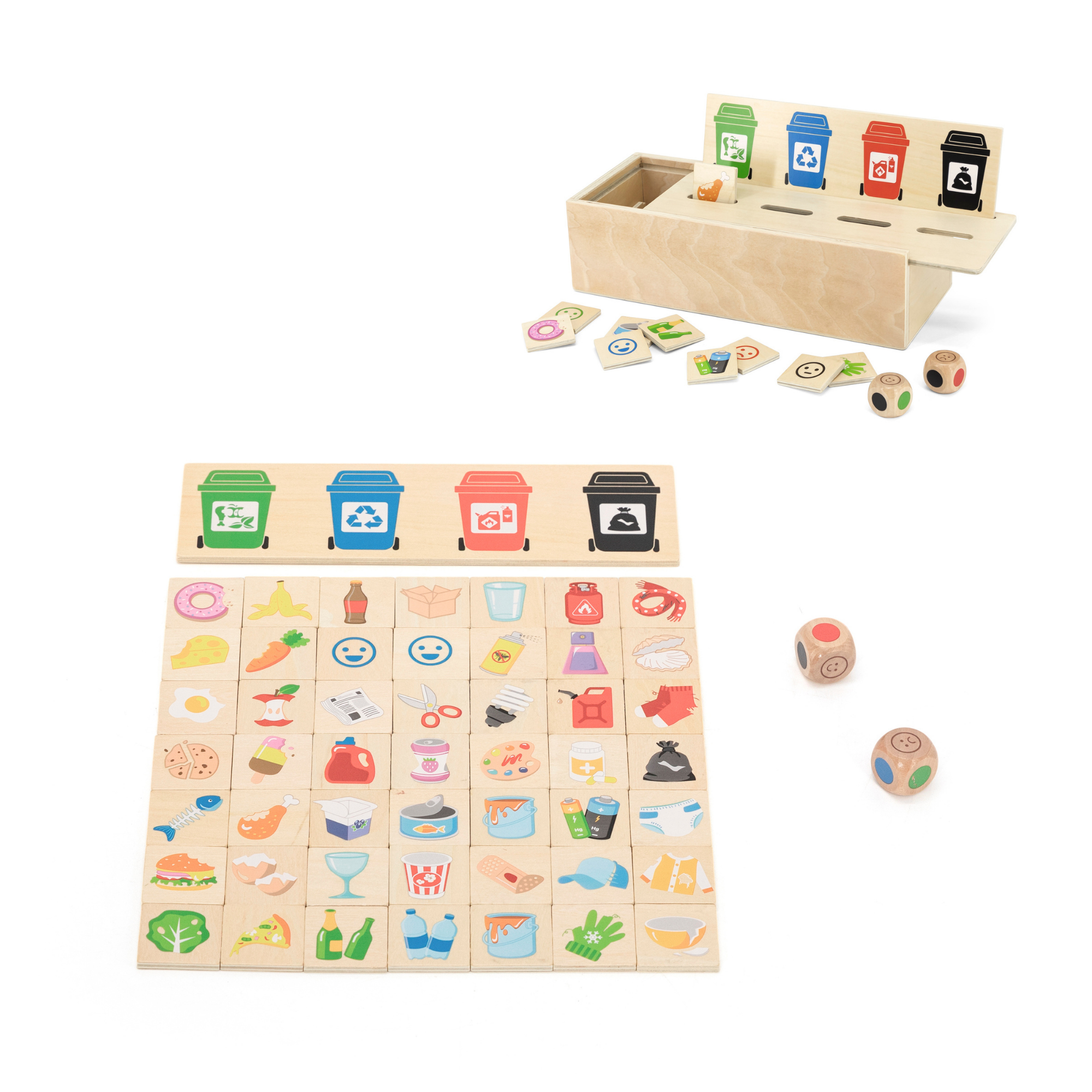 Viga Wooden Waste Sorting Toy, Montessori Educational Recycling Game, Develops Concentration, Classification & Environmental Awareness, Eco-Friendly & Non-Toxic, for Boys & Girls Ages 3+