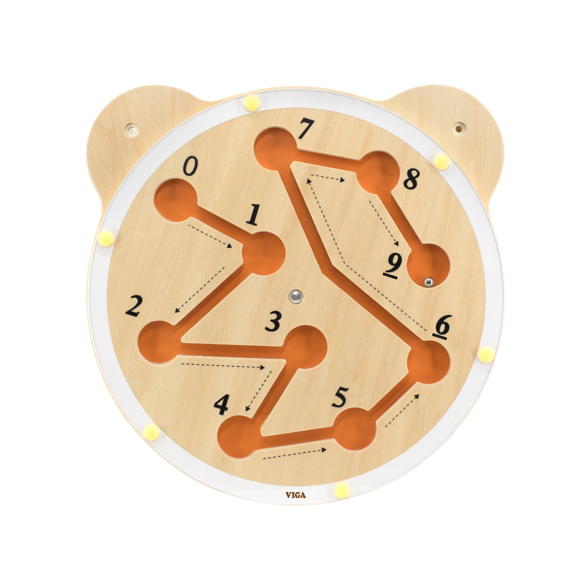 Viga Sliding Ball Wall Toy, Montessori Wooden Number Maze for Toddlers, Develops Motor Skills & Number Recognition, Eco-Friendly & Non-Toxic Educational Toy, for Boys & Girls Ages 18M+