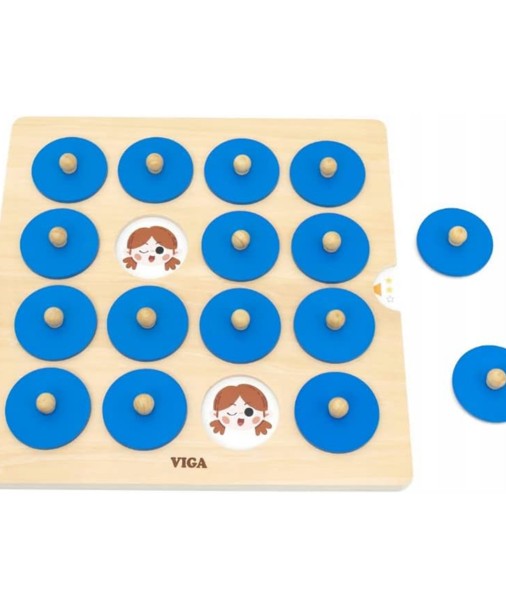 Viga Wooden Memory Game, Montessori Matching Toy with 5 Double-Sided Cards, Develops Memory, Concentration & Motor Skills, Eco-Friendly & Non-Toxic Educational Toy, for Kids Ages 3+