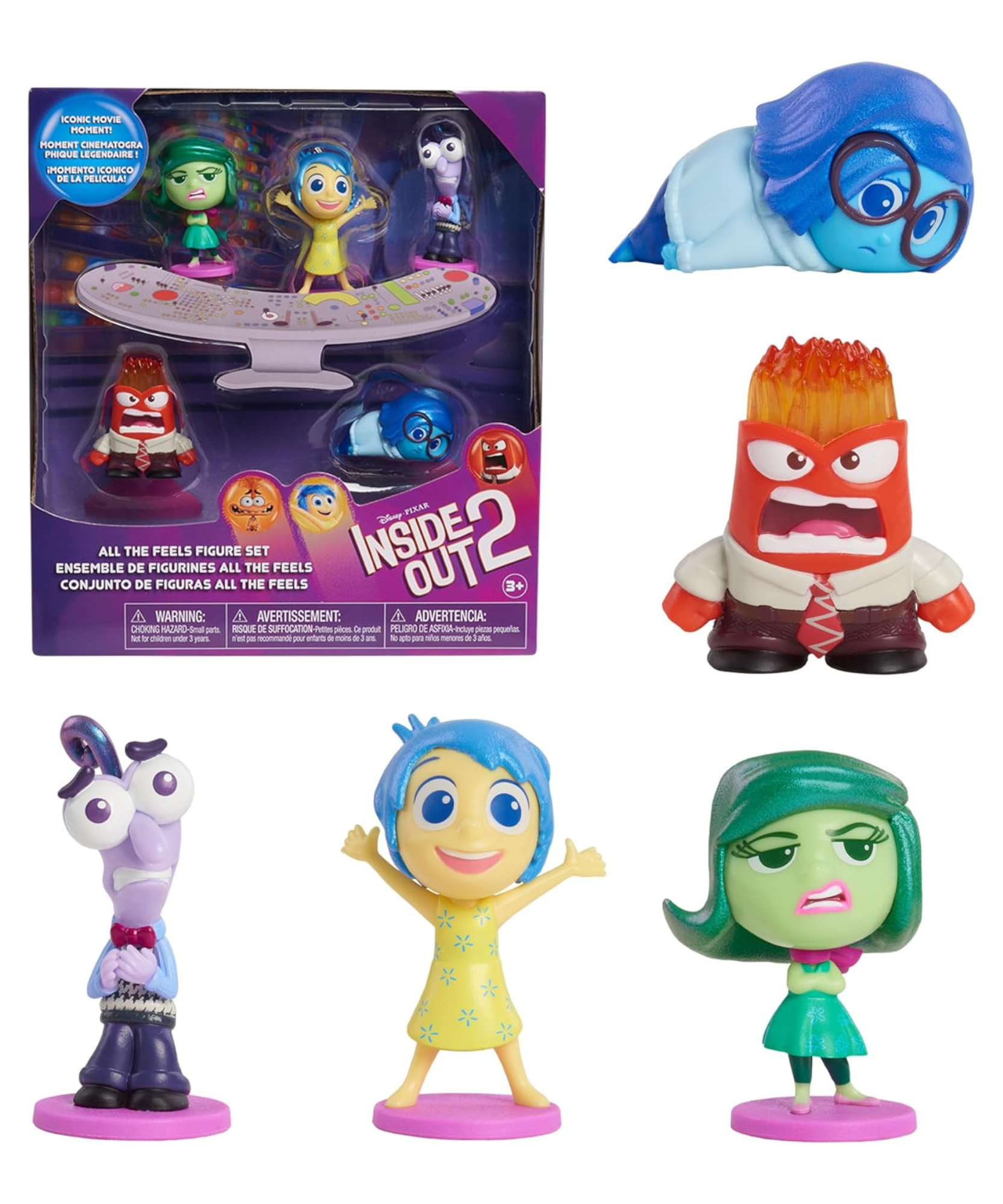 Just Play Officially Licensed Inside Out 2 Feels Set, Collectible 5 Piece Mini Action Figure Toy, Suitable for Kids Aged 3 and Above