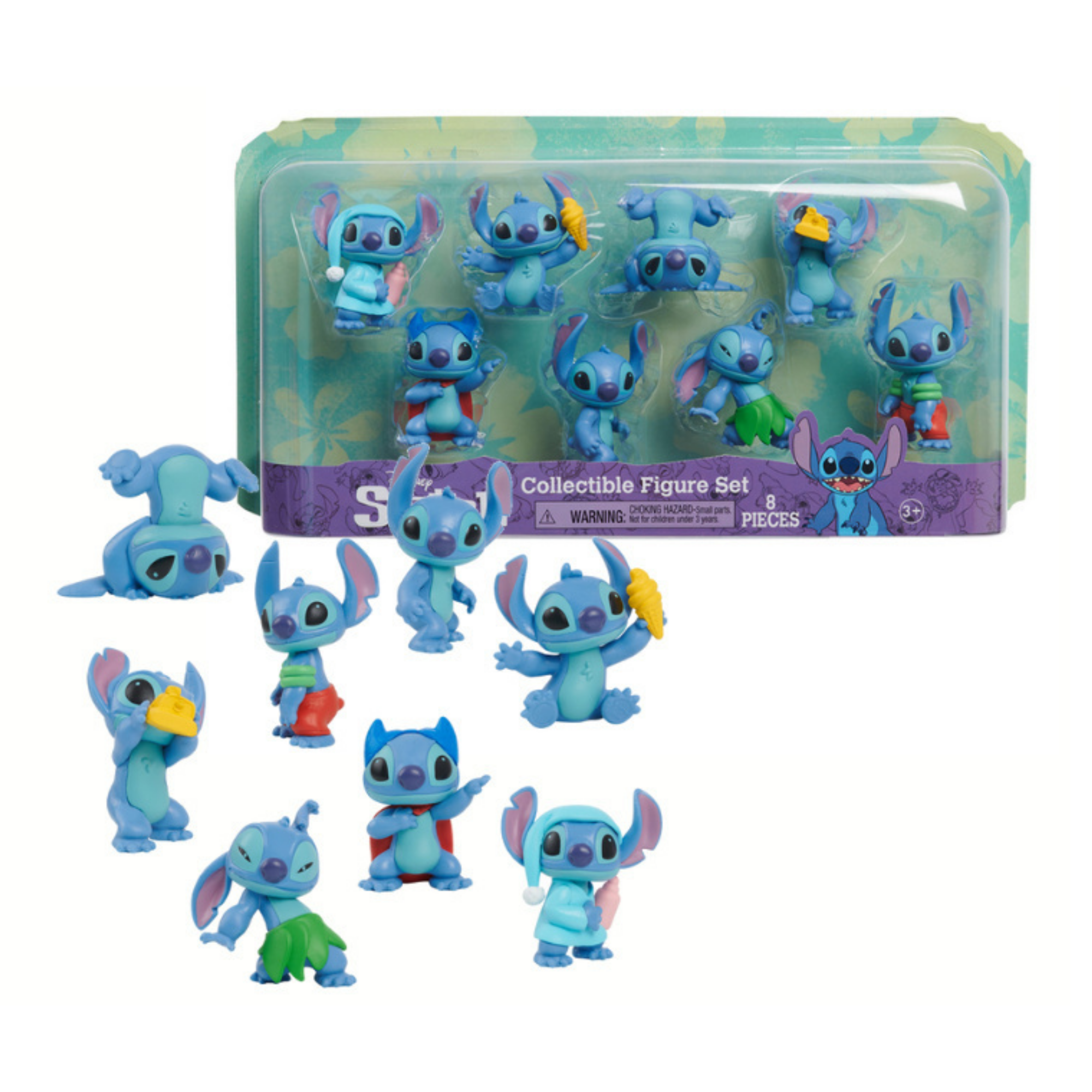 Disney Lilo & Stitch 2" Inch (5 cm) 8 Piece Collectible Stitch Figure Set, Officially Licensed Kids Toys By Just Play, Suitable for Children, Boys and Girls, Aged 3 Years+