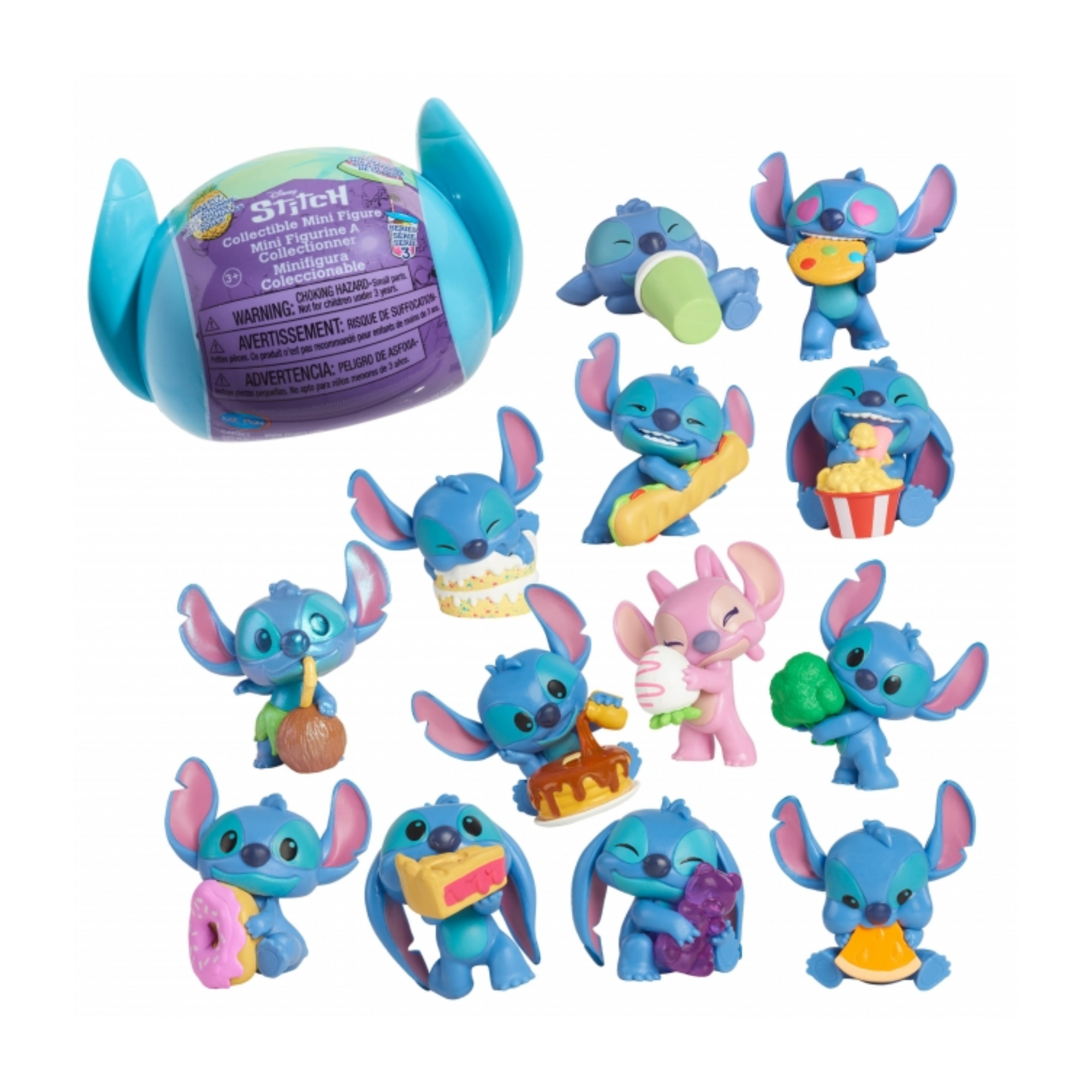 Disney Lilo & Stitch Series 3, 2" Inch (5 cm) Mystery Collectible Stitch Figure, Officially Licensed Kids Toys By Just Play, 13 to Collect, 1 Piece Blind Box Suitable for Children, Boys and Girls, Aged 3 Years+