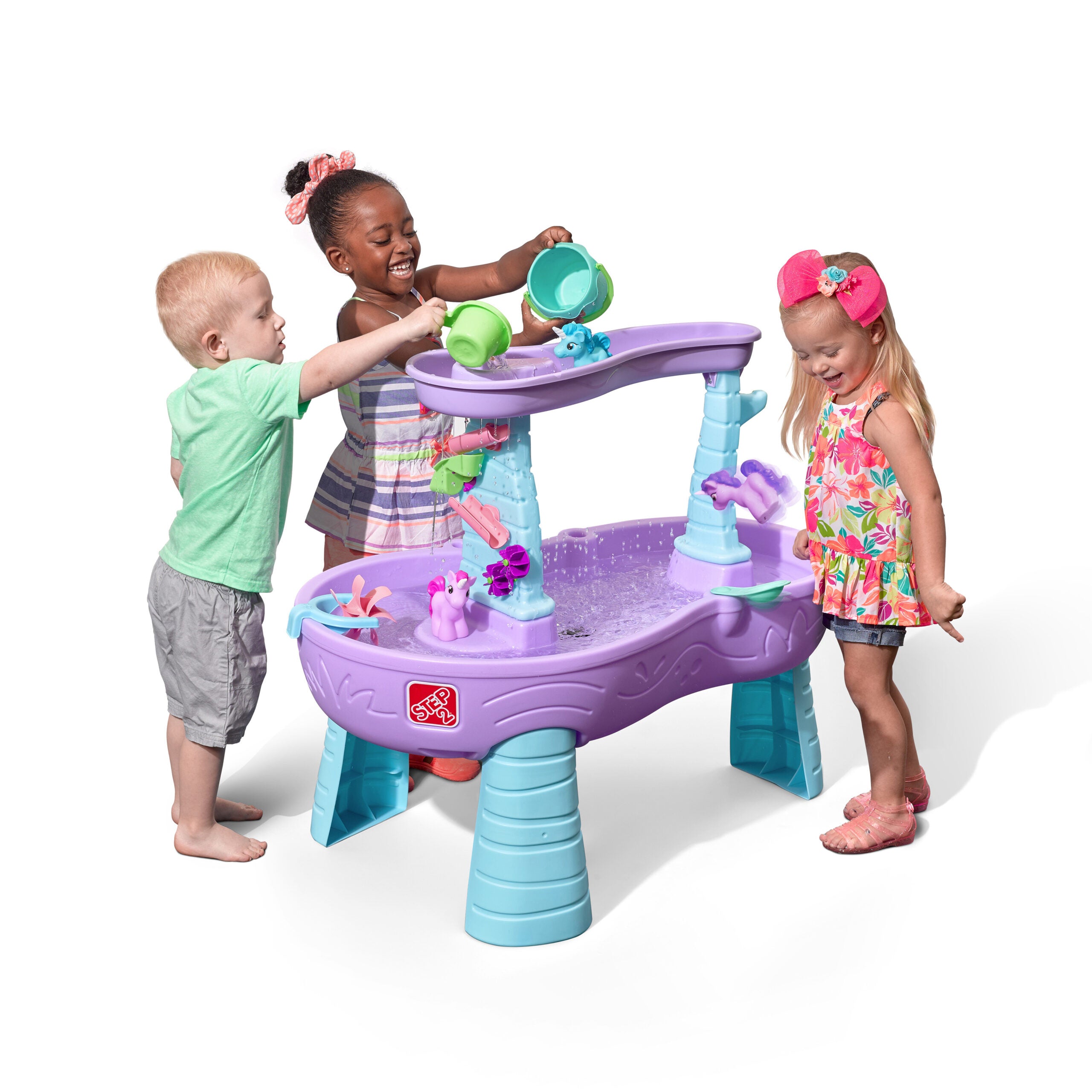 Step2 Rain Showers & Unicorn Water Table, Outdoor Water Table and Sensory Playset, Activity Toy with 13 Piece Accessories, Backyard Activity Centre,  Suitable for Kids both Boys and Girls Aged 18m+