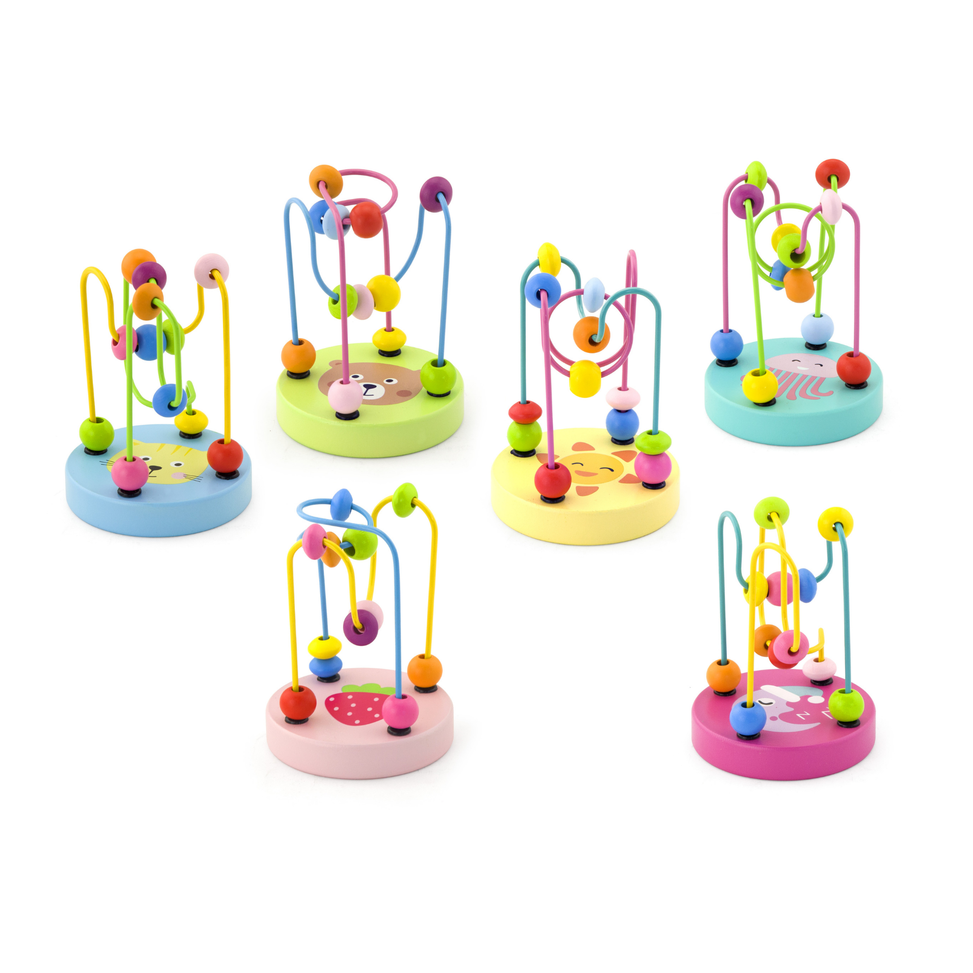 Viga Mini Bead Maze, Montessori Wooden Fine Motor Toy, Colorful Wires & Beads for Sensory Play, Boosts Coordination & Focus, Eco-Friendly & Non-Toxic Educational Toy, for Boys & Girls 1Y+