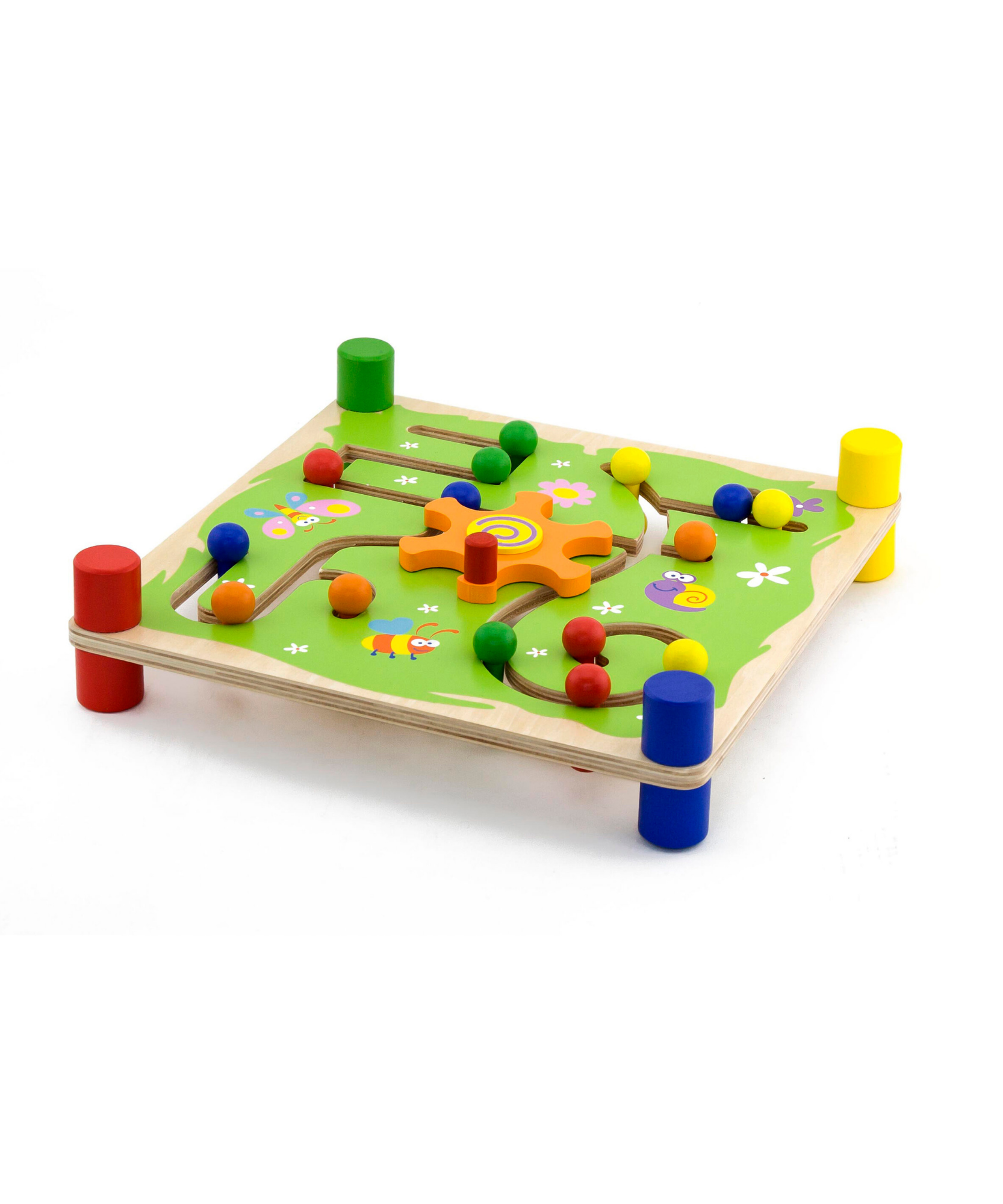 VIGA Wooden Track & Trace Game – Montessori-Inspired Bead Maze with Pattern Cards , Develops Hand-Eye Coordination, Spatial Awareness & Imagination , Eco-Friendly, Non-Toxic Paints , Ages 2+