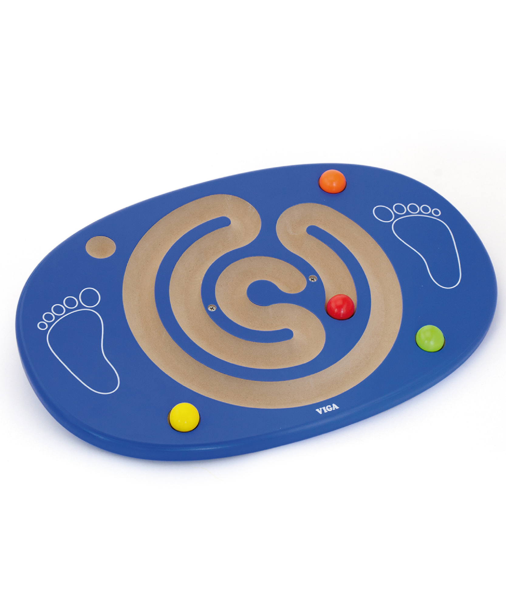 Viga Wooden Trace & Balance, Montessori Balance Board with 4 Wooden Balls, Motor Skills & Coordination Development Toy, Eco-Friendly Activity for Kids, Non-Toxic Educational Toy for Ages 4+