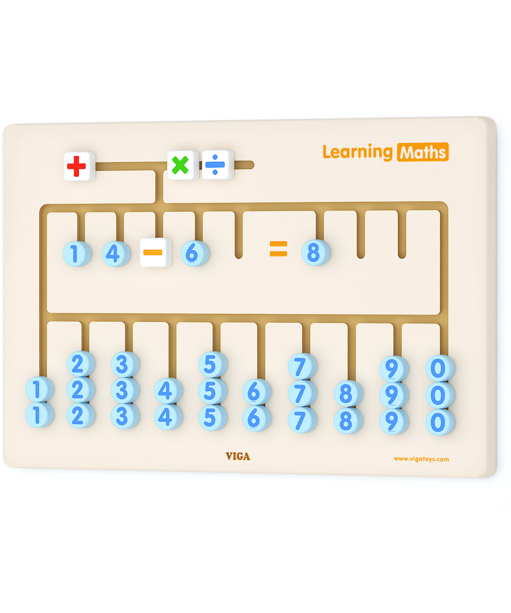 VIGA Learning Maths Wall Toy, Montessori Wooden Arithmetic Activity Board with Movable Numbers & Symbols, Develops Fine Motor Skills, Logic & Early Numeracy, Eco-Friendly, for Boys & Girls Ages 3+