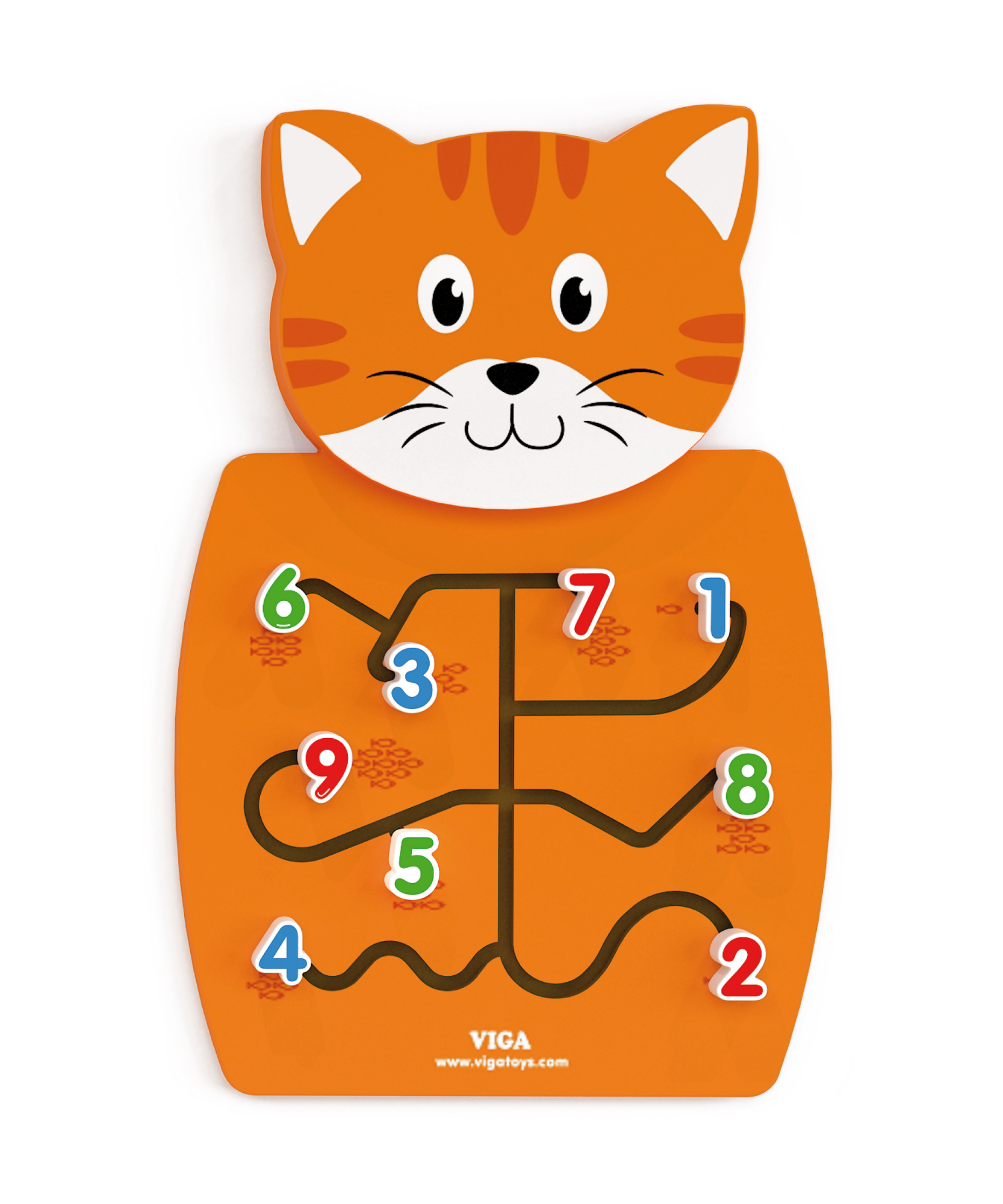 VIGA Matching Numbers Wall Toy, Montessori Educational Number Recognition Panel, Develops Logic, Fine Motor & Counting Skills, Eco-Friendly & Non-Toxic, for Boys & Girls Ages 18M+
