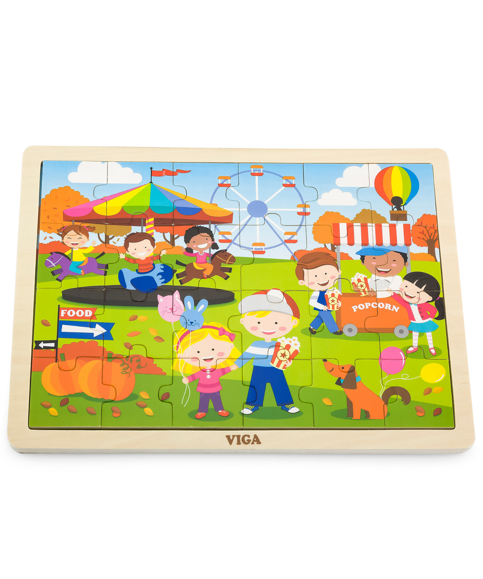 Viga Autumn, Seasonal, 24 Piece Jigsaw Puzzle, Montessori Wooden Toy, Develops Sensory, Cognitive & Fine Motor Skills, Non-Toxic & Eco-friendly Kids Educational Toy, Suitable for Children Aged 2Y+