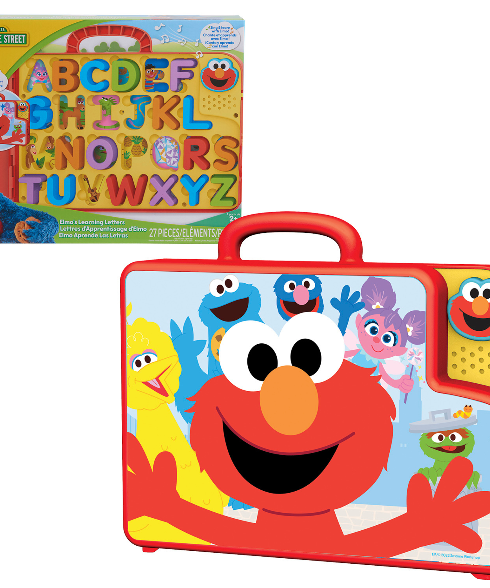 Sesame Street Elmo's Learning Letters Interactive Alphabet Toy, Educational Activity Board Includes 26 Removable Letters and Plays Alphabet Song, Offically Licensed by Just Play for Kids Ages 2 and Up