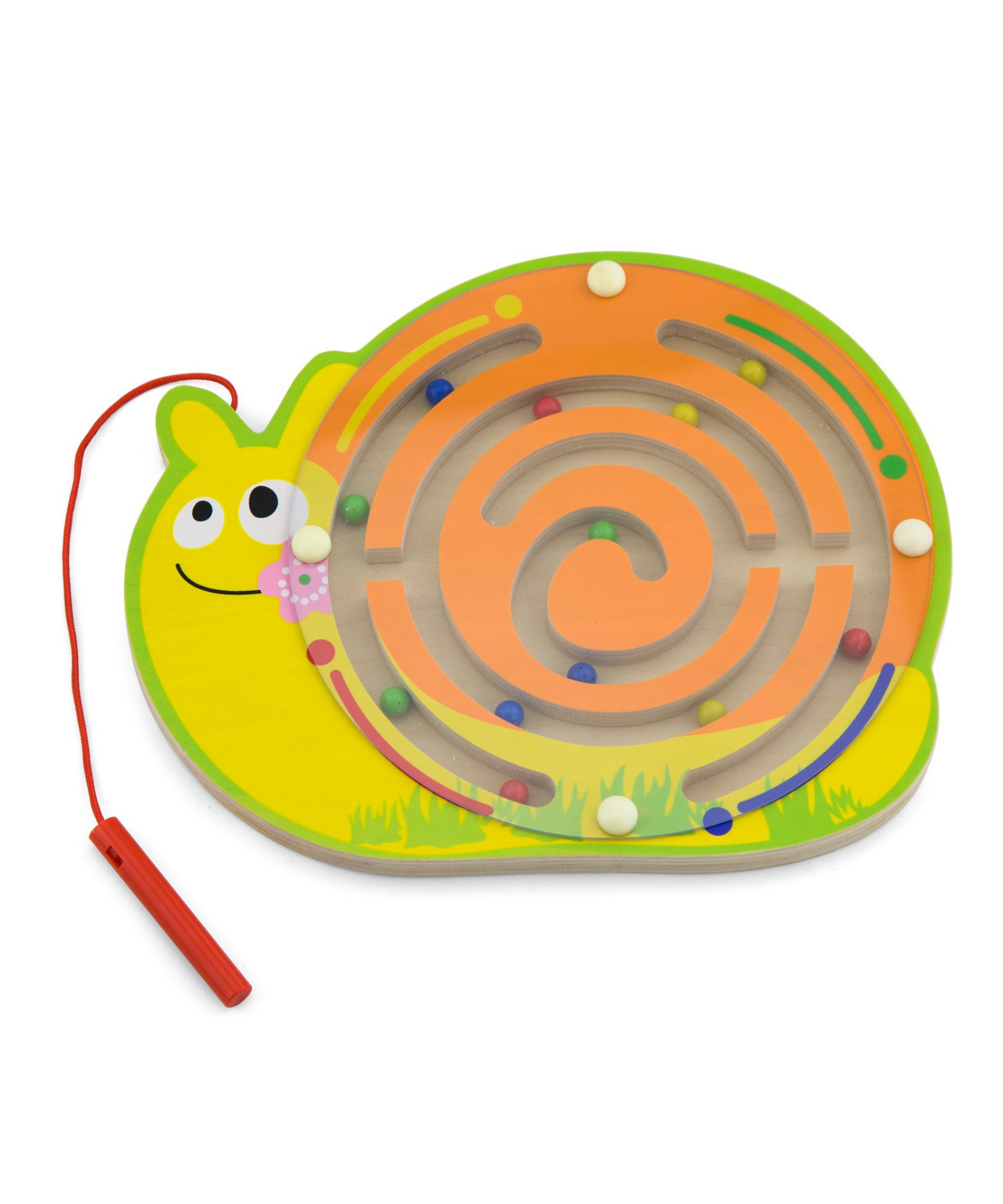 Viga Magnetic Bead Trace Snail Toy, Montessori Wooden Educational Activity, Develops Hand-Eye Coordination & Number Skills, Eco-Friendly & Non-Toxic Learning Toy, for Boys & Girls Ages 18M+