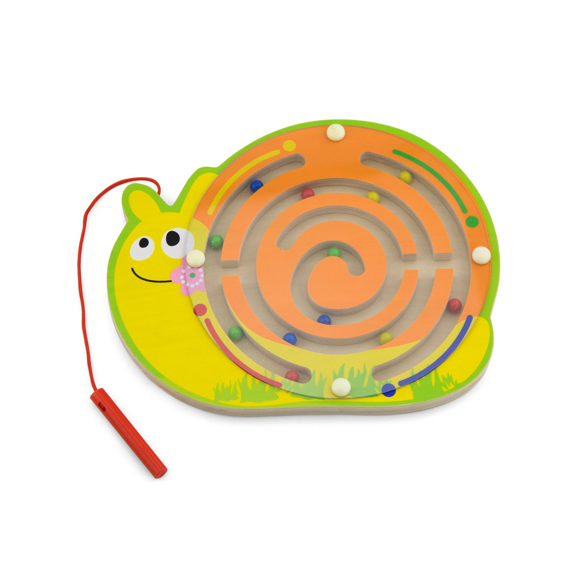 Viga Magnetic Bead Trace Snail Toy, Montessori Wooden Educational Activity, Develops Hand-Eye Coordination & Number Skills, Eco-Friendly & Non-Toxic Learning Toy, for Boys & Girls Ages 18M+