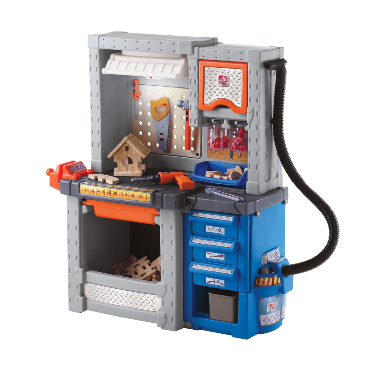 Step2 Deluxe Workshop 706000, Kids Role Play Workbench, Realistic Tools & Accessories, Durafoam Wood Projects, Storage Cabinets, Neutral/Earthy Tones, Ages 3+