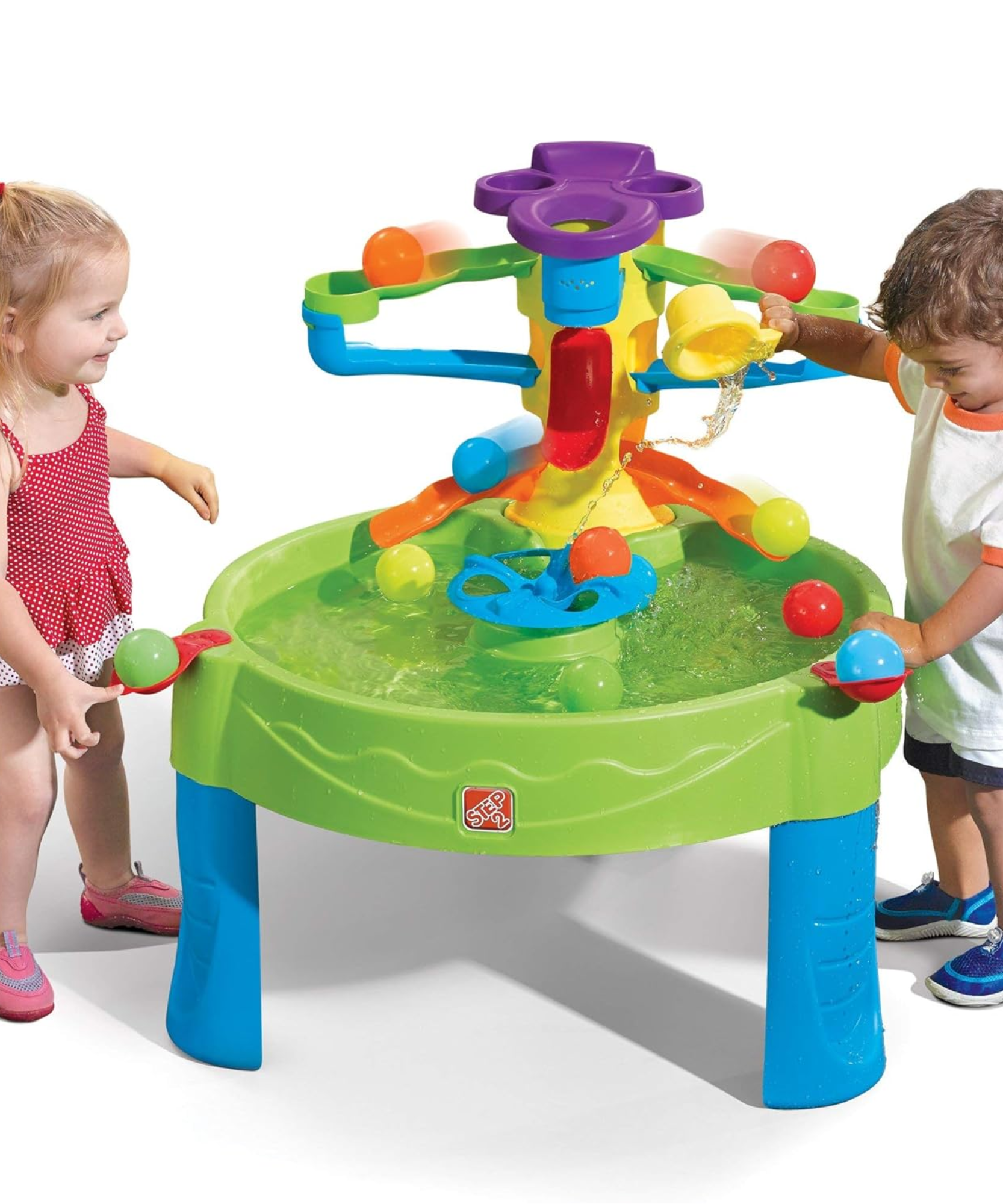 Step2 Busy Ball Play Table, Indoor and Outdoor Sensory Playset, Activity Toy with 13 Piece Accessories Including Balls, STEM Toy and Activity Centre, Suitable for Kids both Boys and Girls Aged 1+